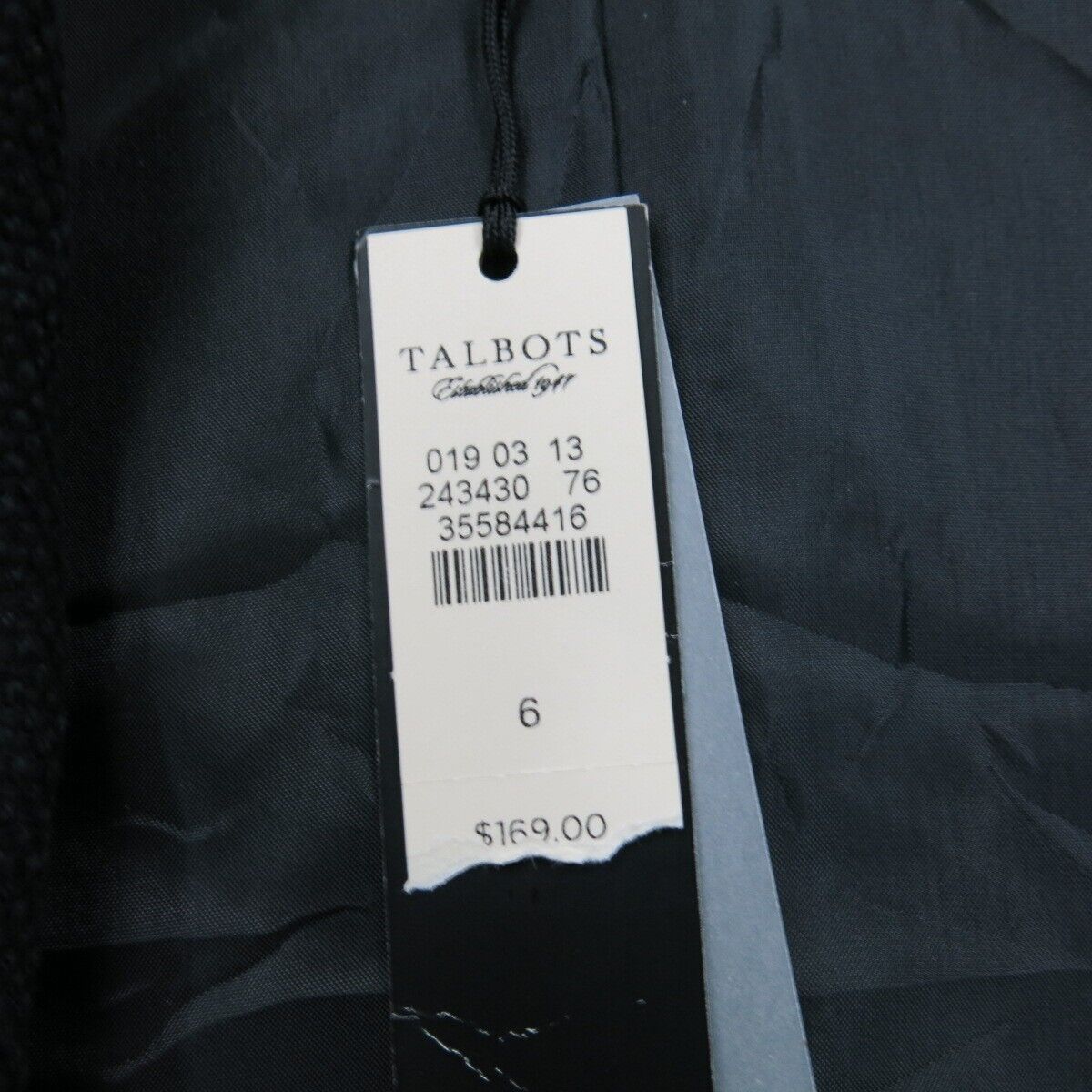 Talbots Womens Scrub Jacket Full Zip Flatteringly Classic Long Sleeve Black SZ 6