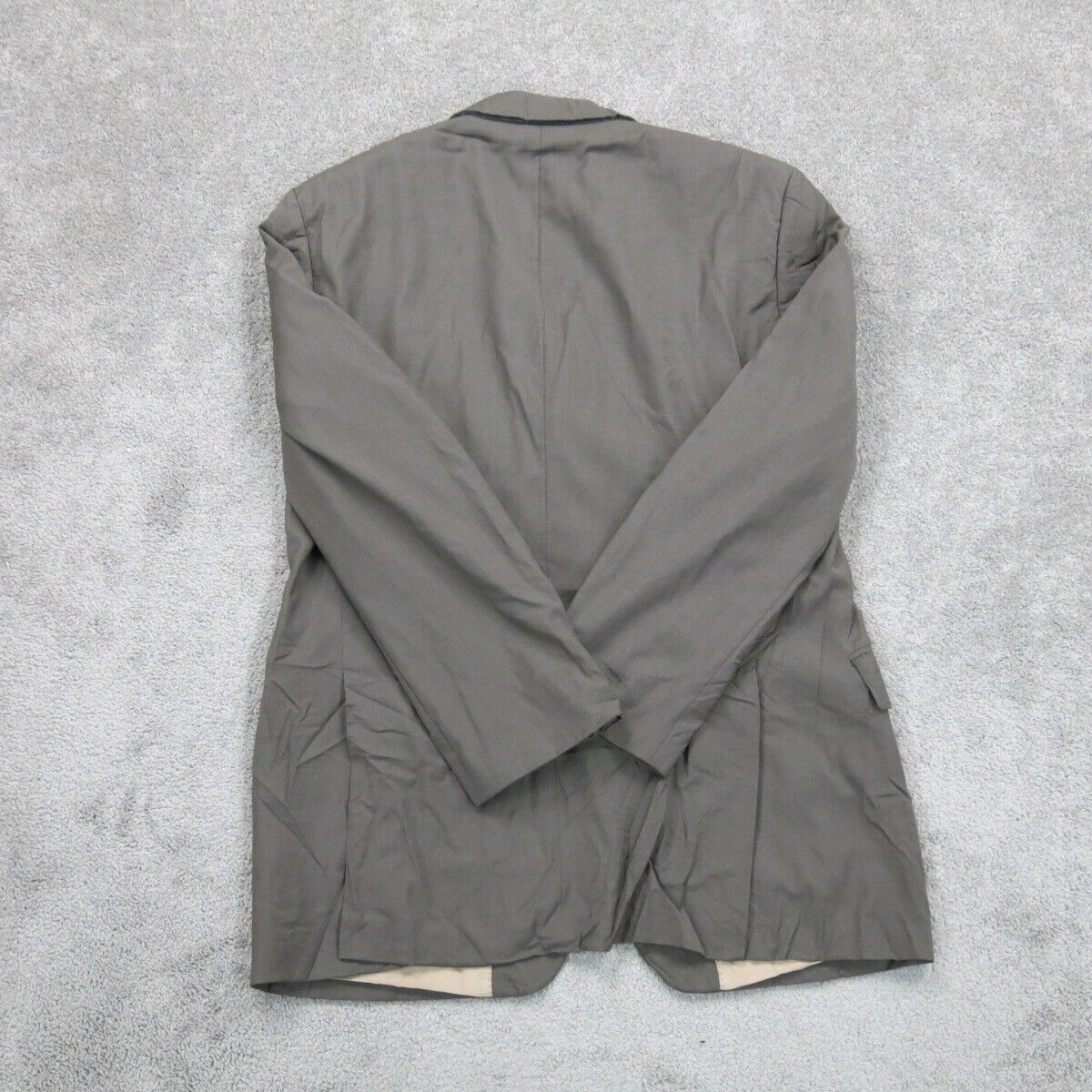 Boss Hugo Boss Mens Blazer Coat Single Breasted 100% Wool Pockets Gray Size 42R