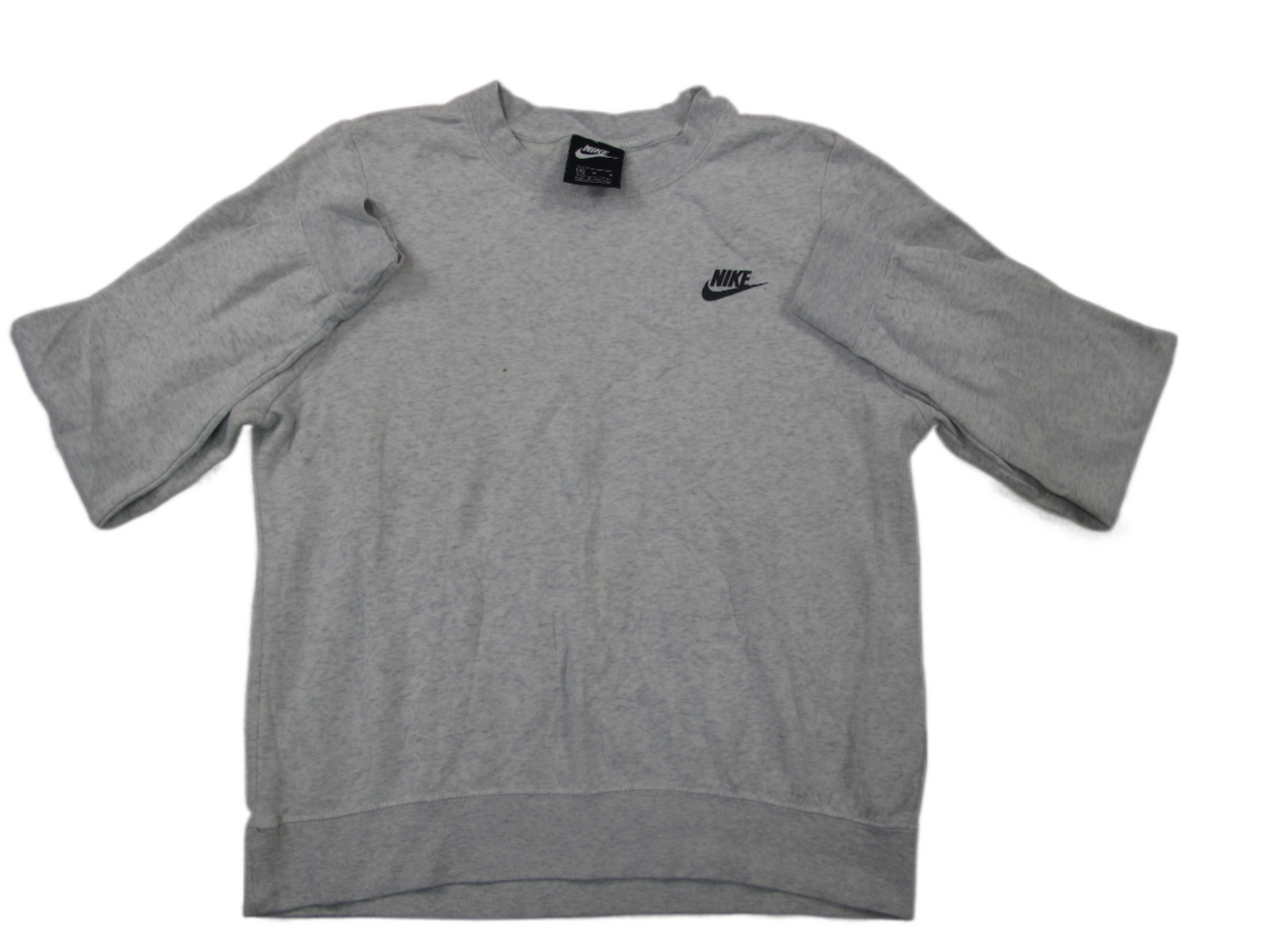Nike Womens Pullover Sweater Long Sleeves Crew Neck Logo Heather Gray SZ Medium