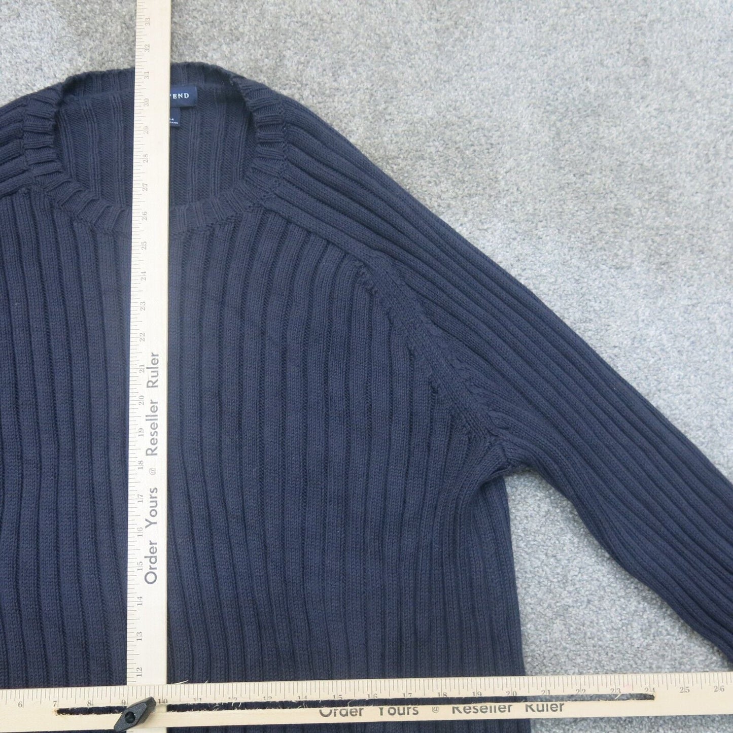 Lands End Women Pullover Sweater Knitted Crew Neck Long Sleeves Blue SZ L(42-44)