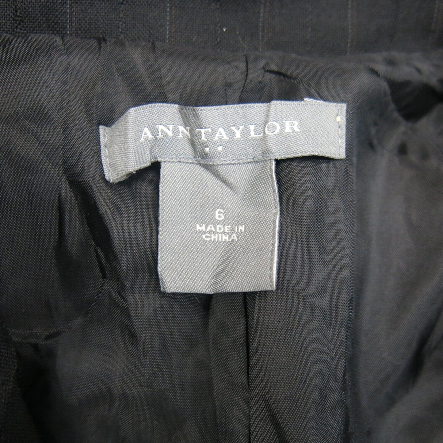 Ann Taylor Women Blazer Coat Striped Single Breasted Long Sleeve Black Size 6