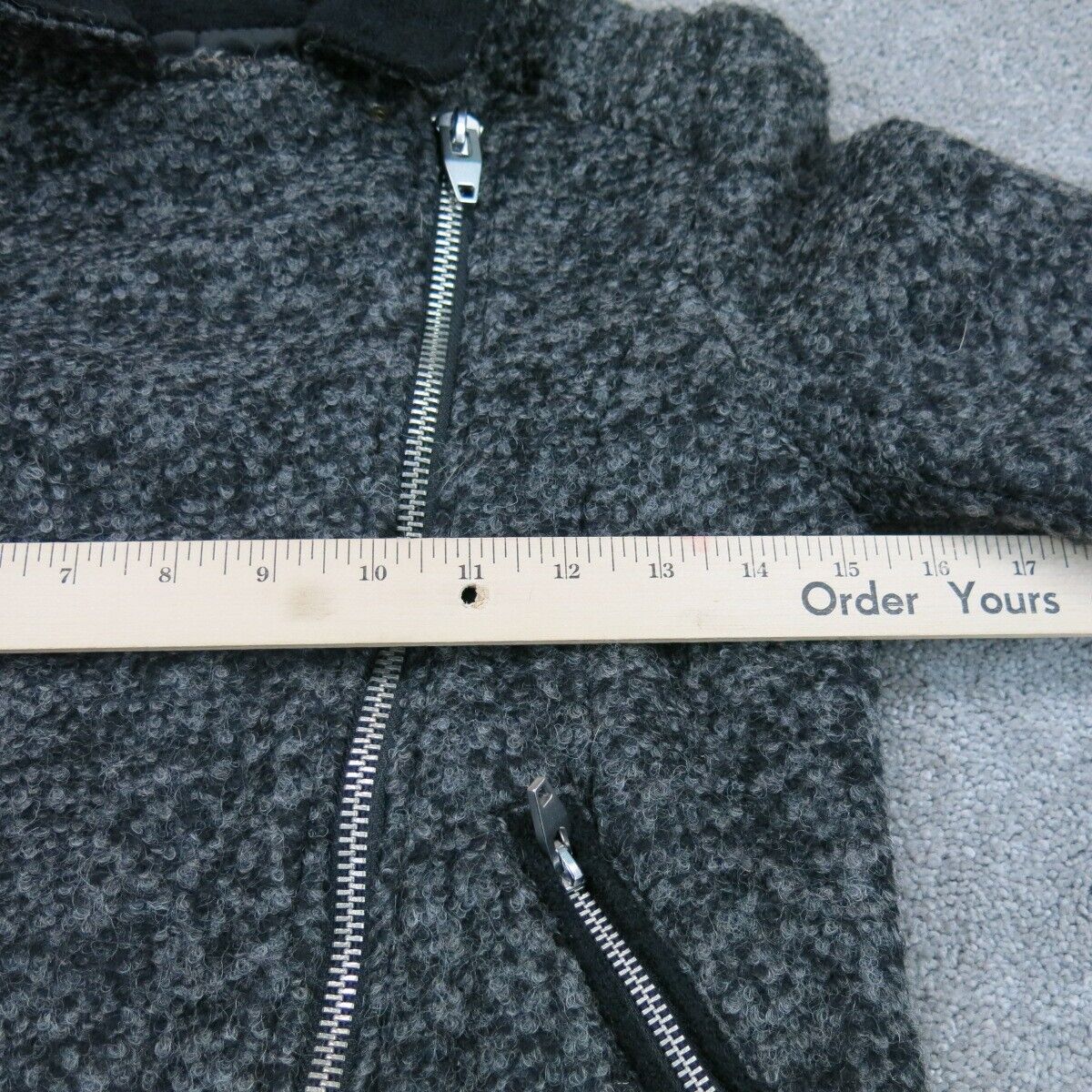 Divided By H&M Womens Wool Biker Jacket Full Zip Up Long Sleeves Black Size 2