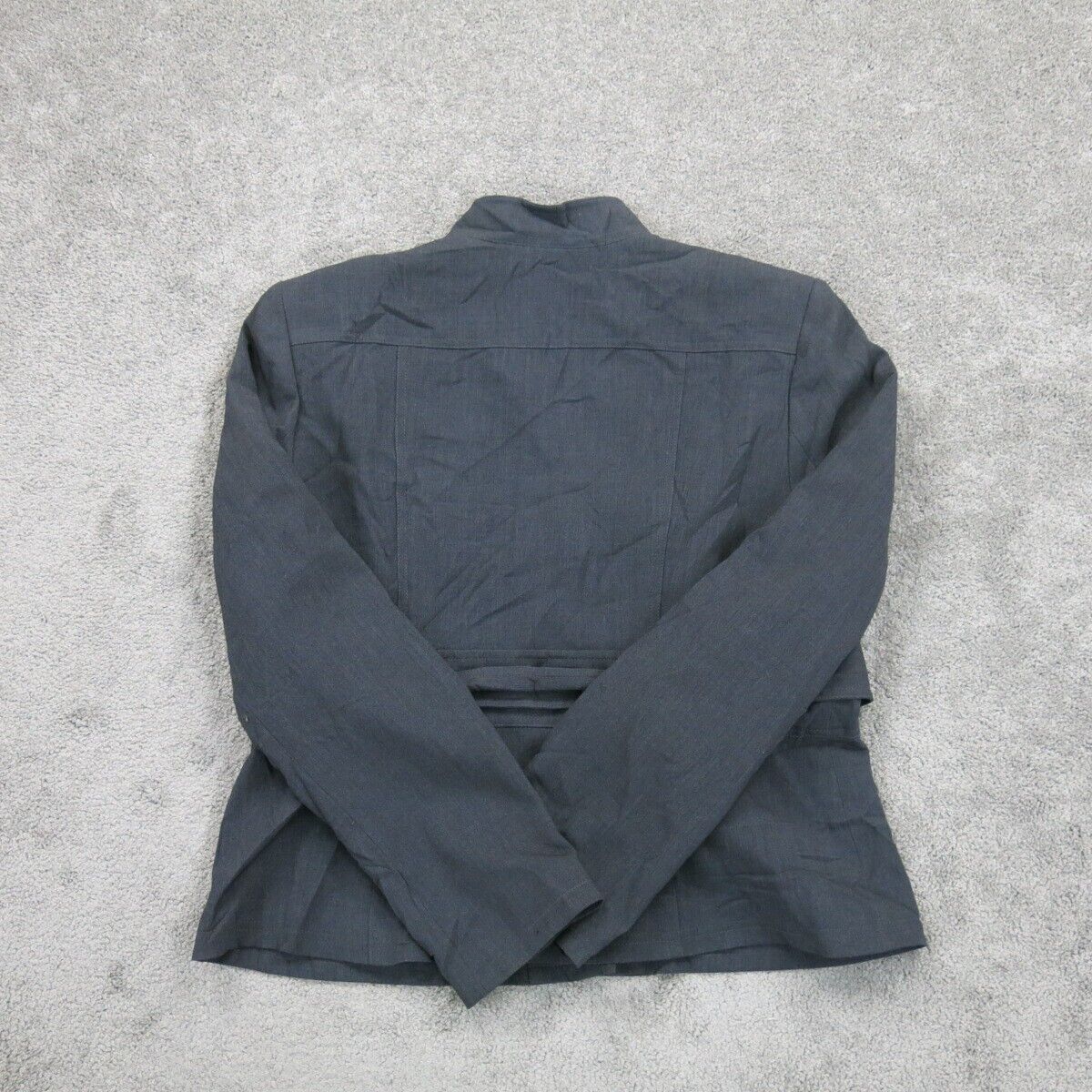 Calvin Klein Womens Single Breasted Coat Stretch Long Sleeves Black Size 16