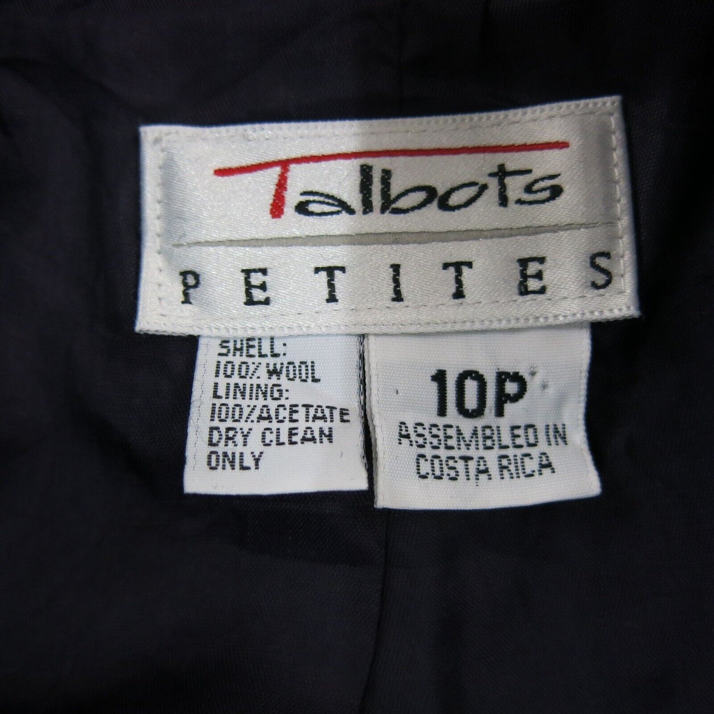 Talbots Women Blazer Coat Single Breasted Long Sleeve Pockets Navy Blue Size 10P