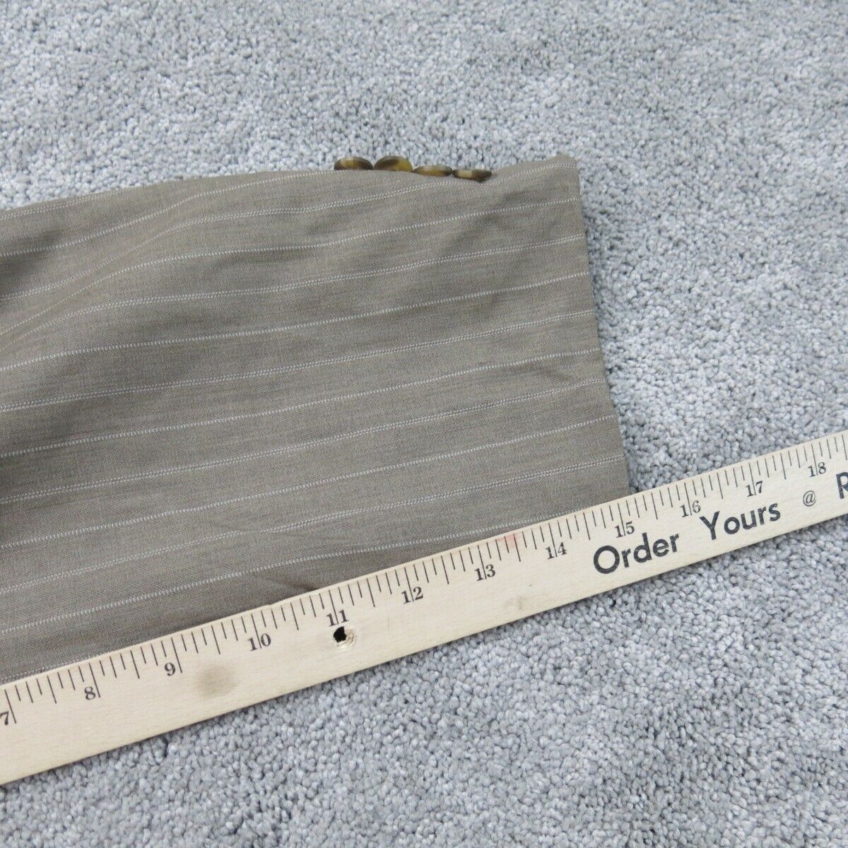 Ralph Lauren Mens Blazer Coat Striped Single Breasted Long Sleeve Clay Gray 42R