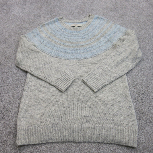 ANN Taylor Loft Womens Pullover Sweater Crew Neck Long Sleeves Ivory Size XS