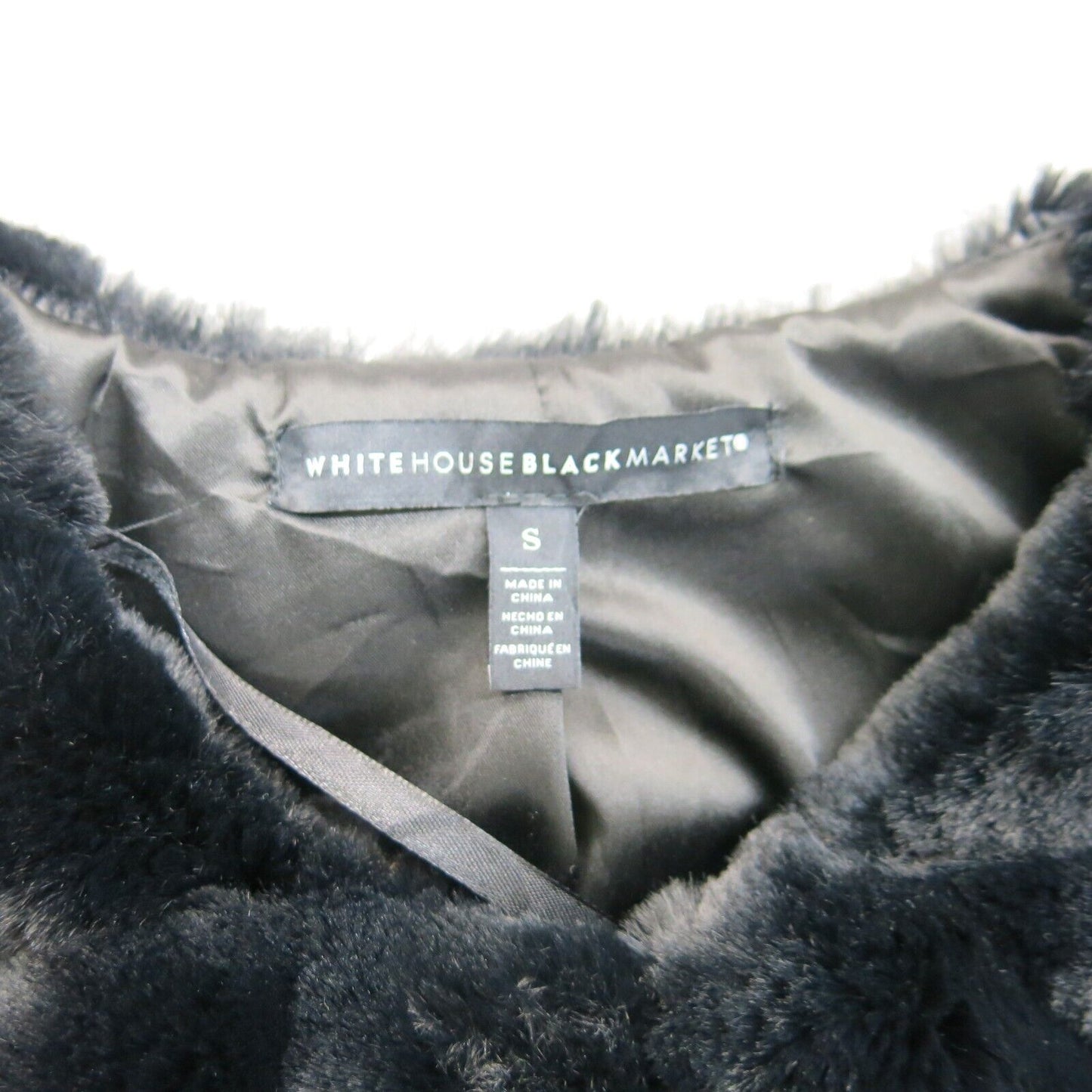 White House Black Market Womens Basic Velvet Coat Long Sleeve Black Size Small