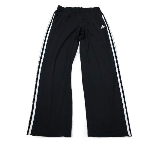 Adidas Mens Track Pant Elastic Waist Stretch Training 3 Striped Black Size XL