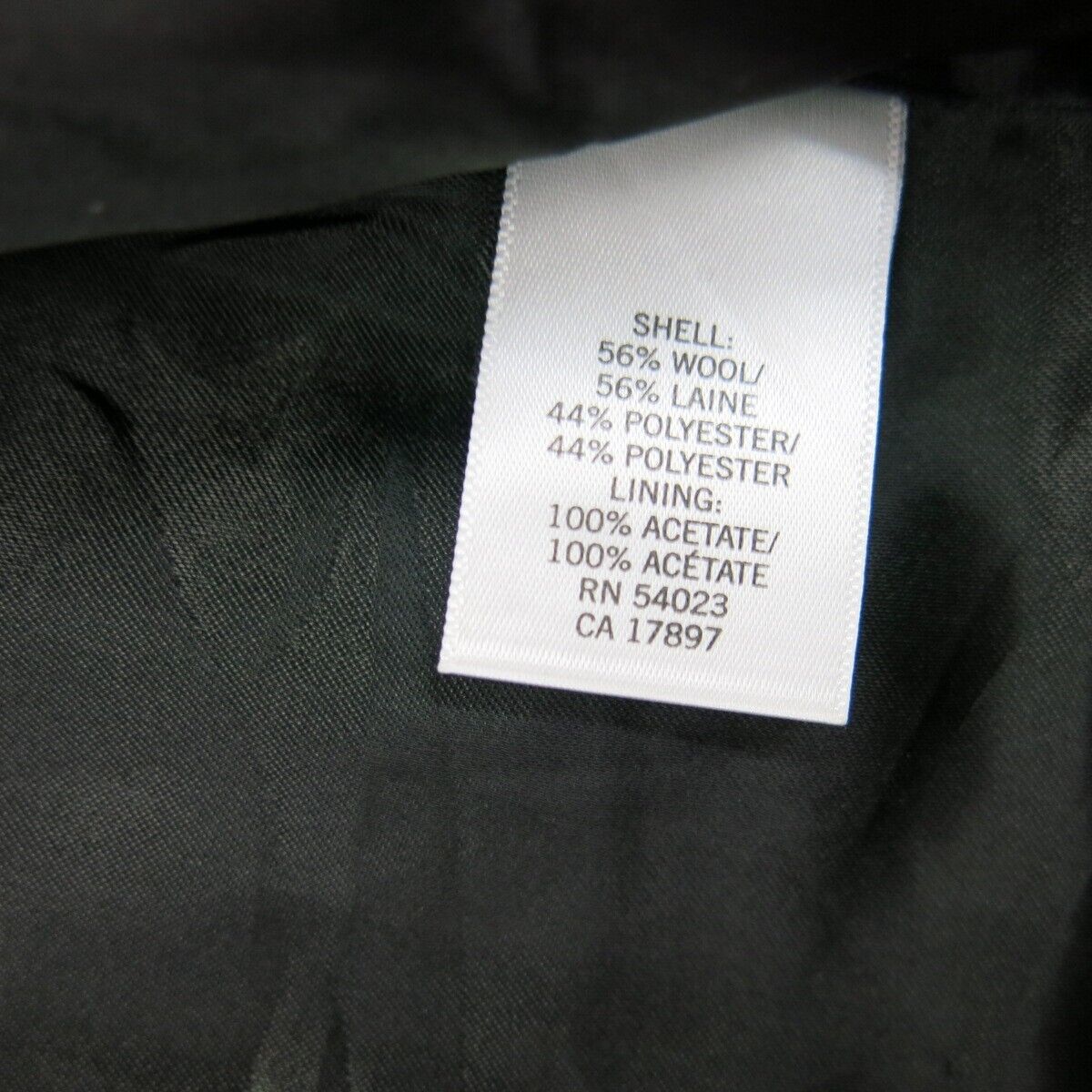 Banana Republic Womens Pea Coat Jacket Long Sleeves Pockets Black Size Medium