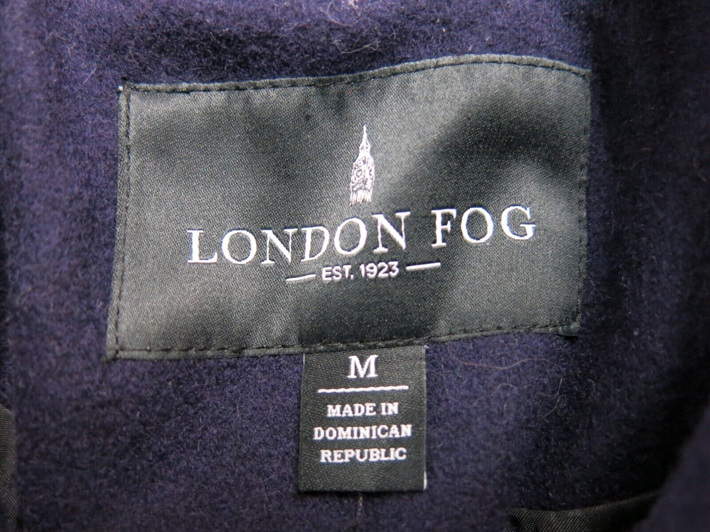 London Fog Men Coat Long Long Sleeve Pocket Blue Size Medium