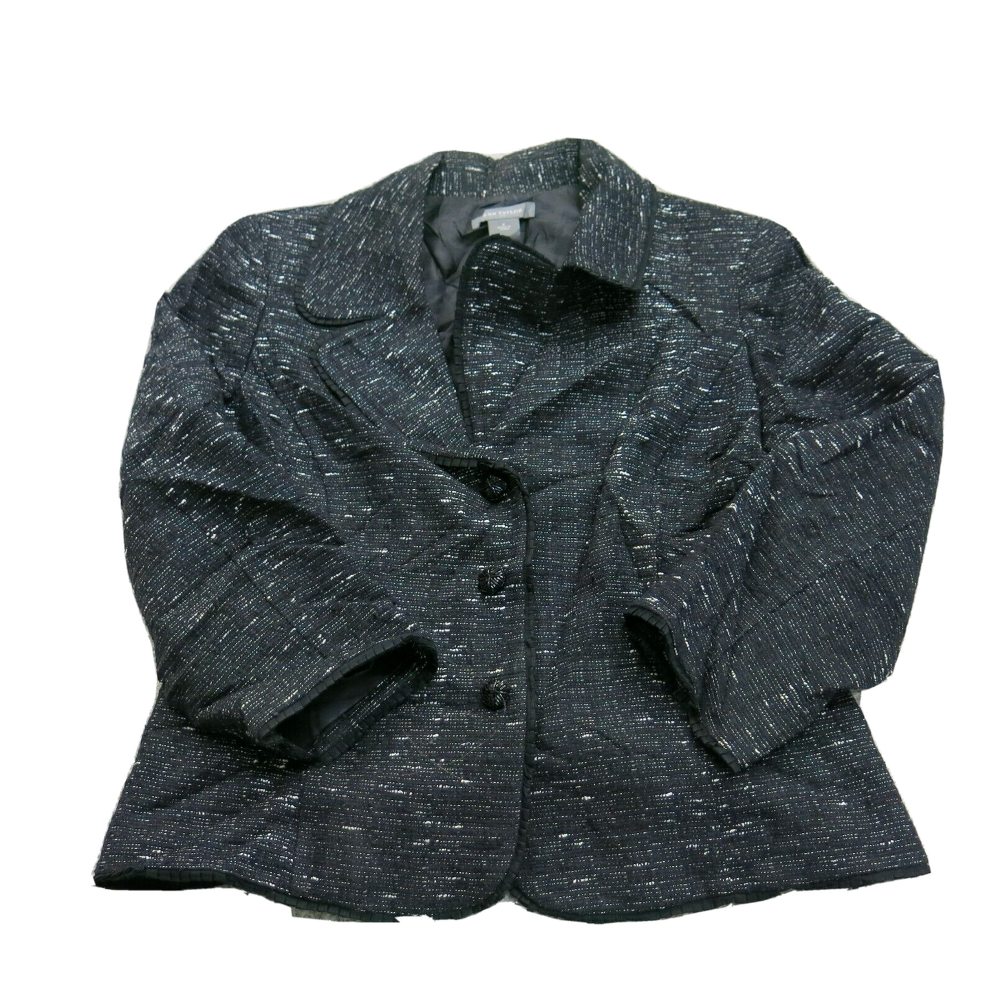 Ann Taylor Womens Blazer Coat Long Sleeve Single Breasted Pocket Black Size 8