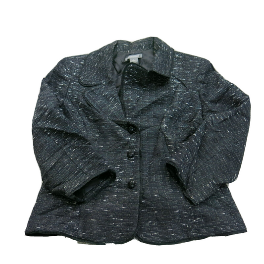 Ann Taylor Womens Blazer Coat Long Sleeve Single Breasted Pocket Black Size 8