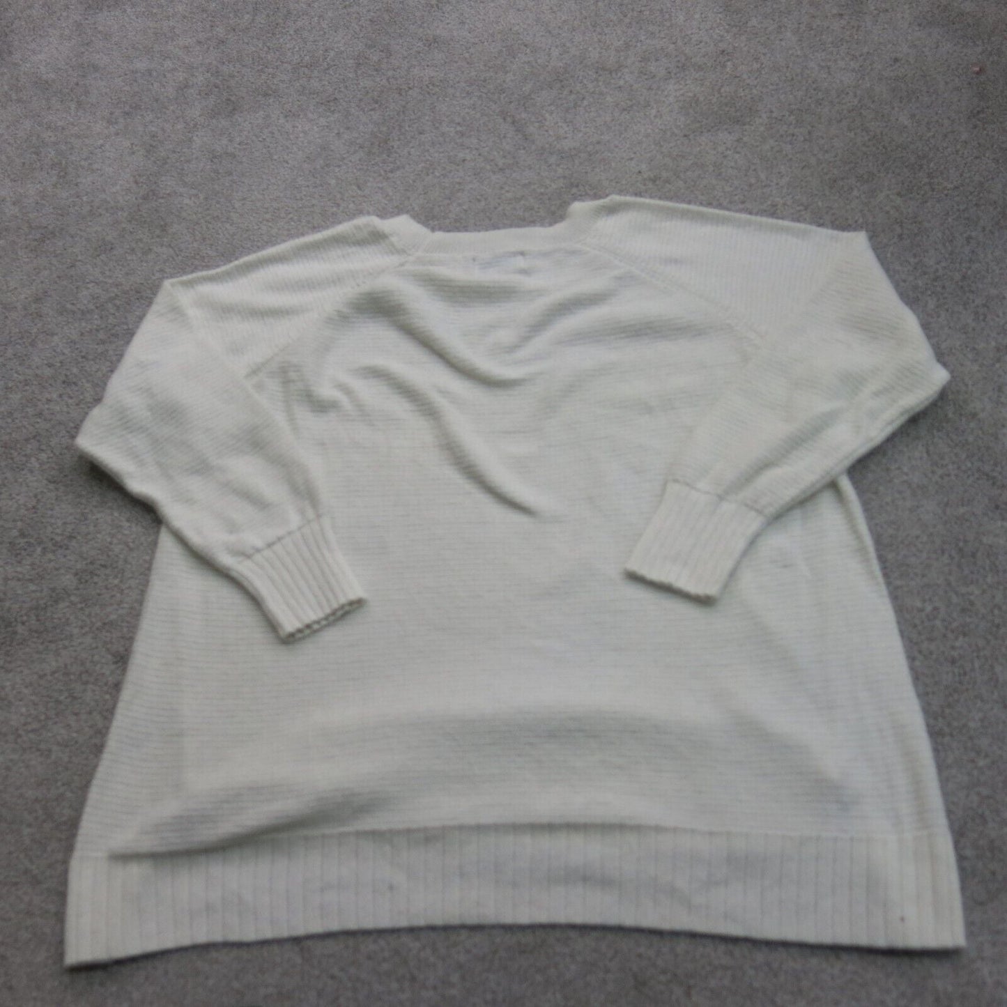 Old Navy Womens Knitted Sweater Crew Neck Long Sleeves Side Slit White Size XXL