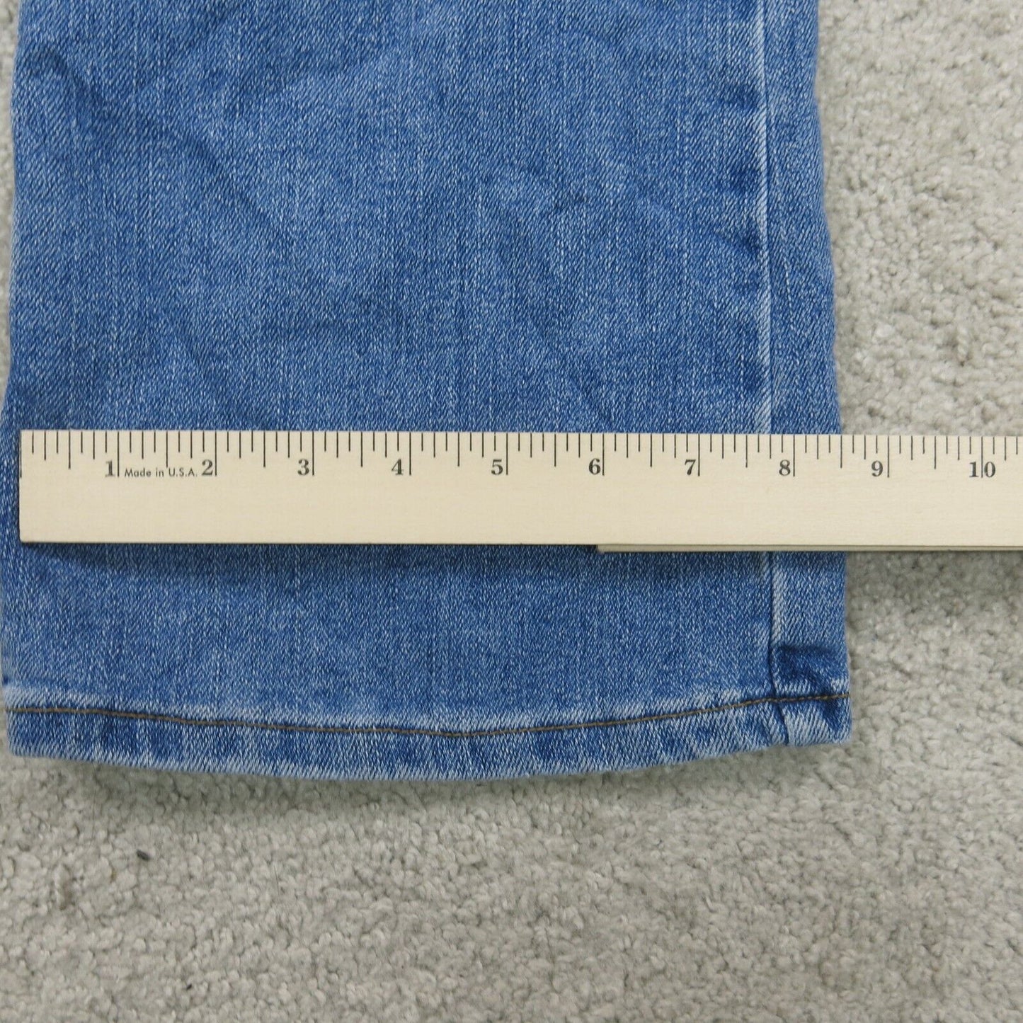 Levis Mens Straight Leg Jeans Mid Rise Flat Front Five Pockets Blue Size 12S