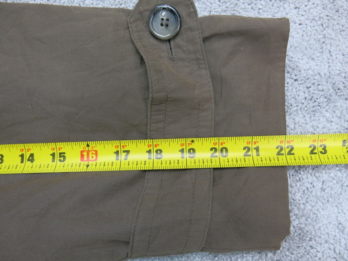 London Fog Mens Trench Coat Long Sleeves Tie Waist Pockets Brown Size 44 Long