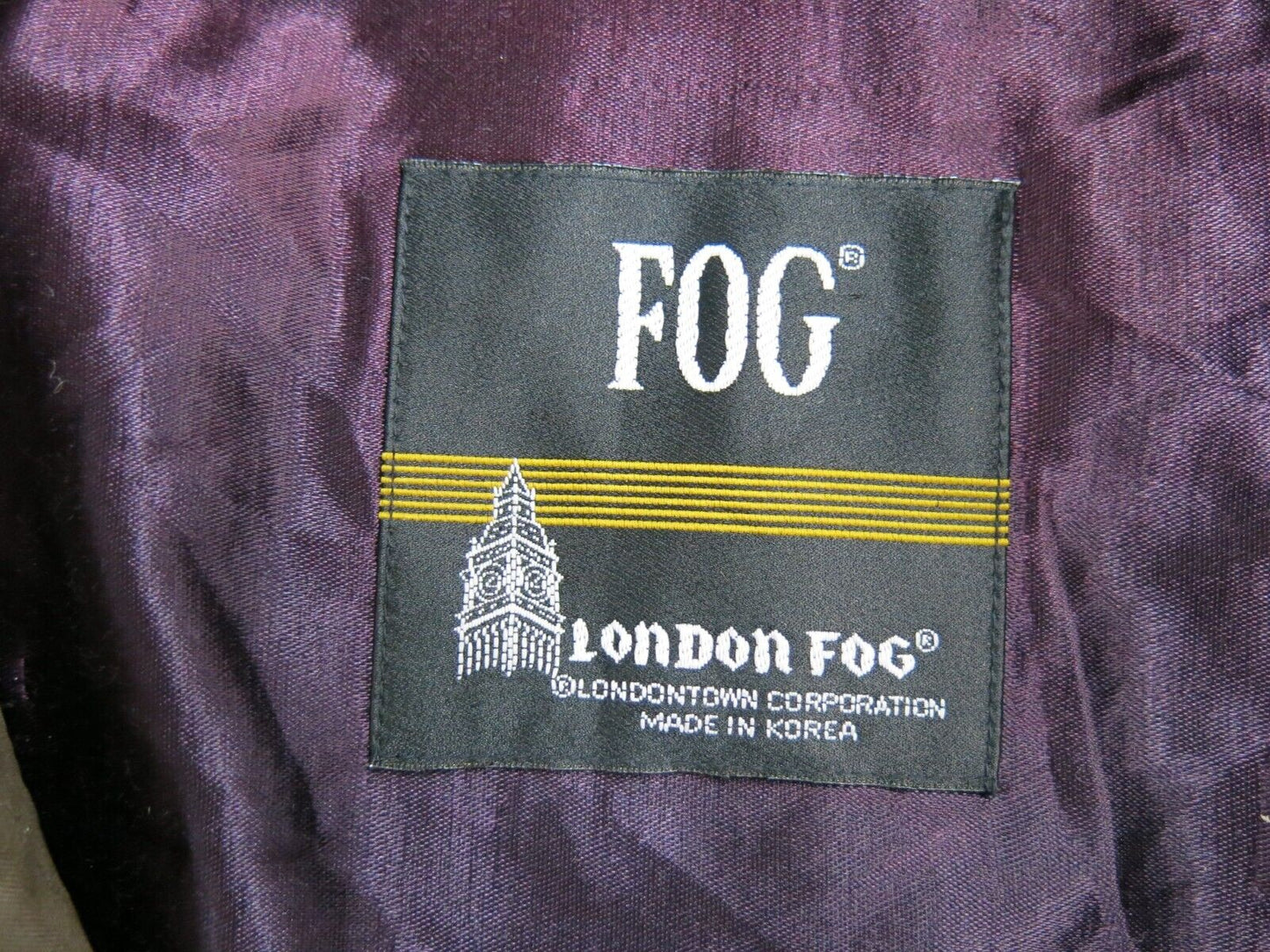 London Fog Mens Trench Coat Long Sleeves Tie Waist Pockets Brown Size 44 Long