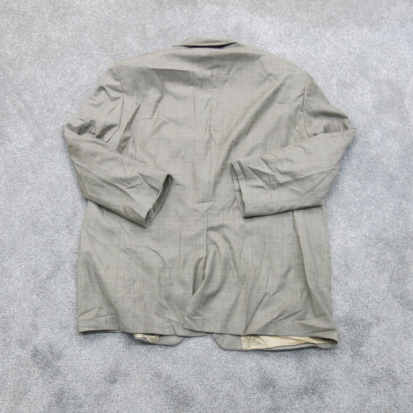Ralph Lauren Mens Blazer Coat Single Breasted Long Sleeve Pocket Beige Gray 50R