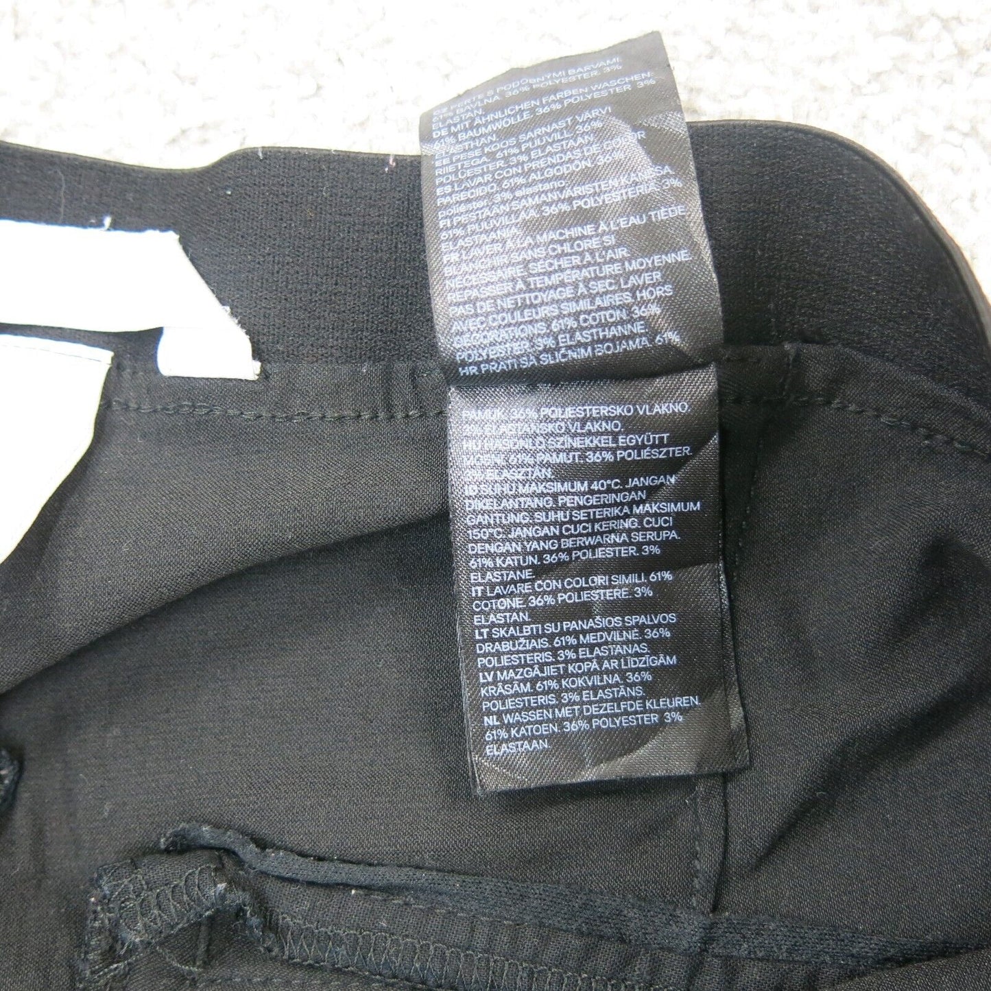 H&M Womens Pants Ankle Skinny Leg Mid Rise Flat Front Pull On Black Size 10