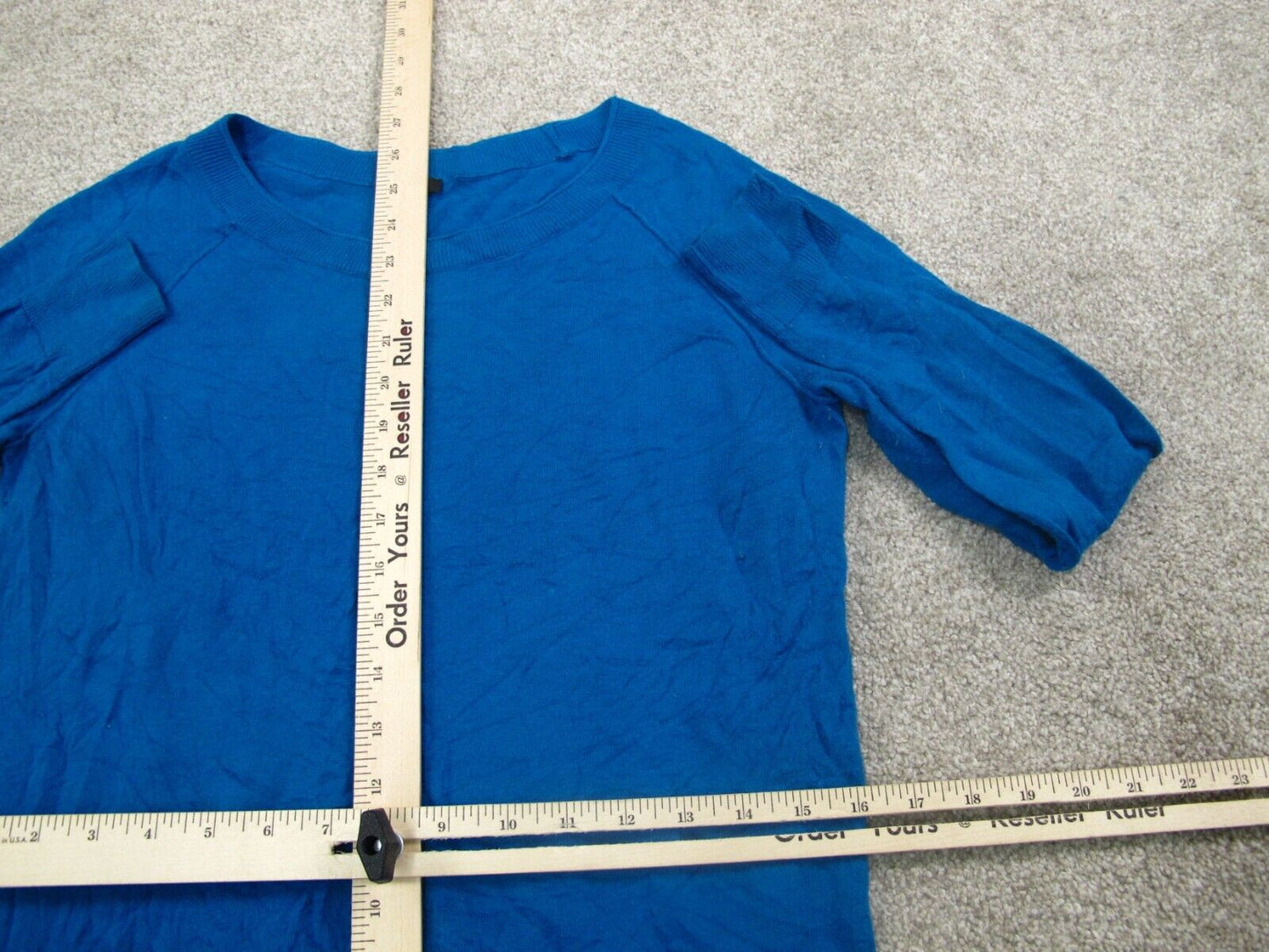 ANN Taylor Womens Pullover Knitted Sweater Crew Neck Long Sleeve Blue Size Small