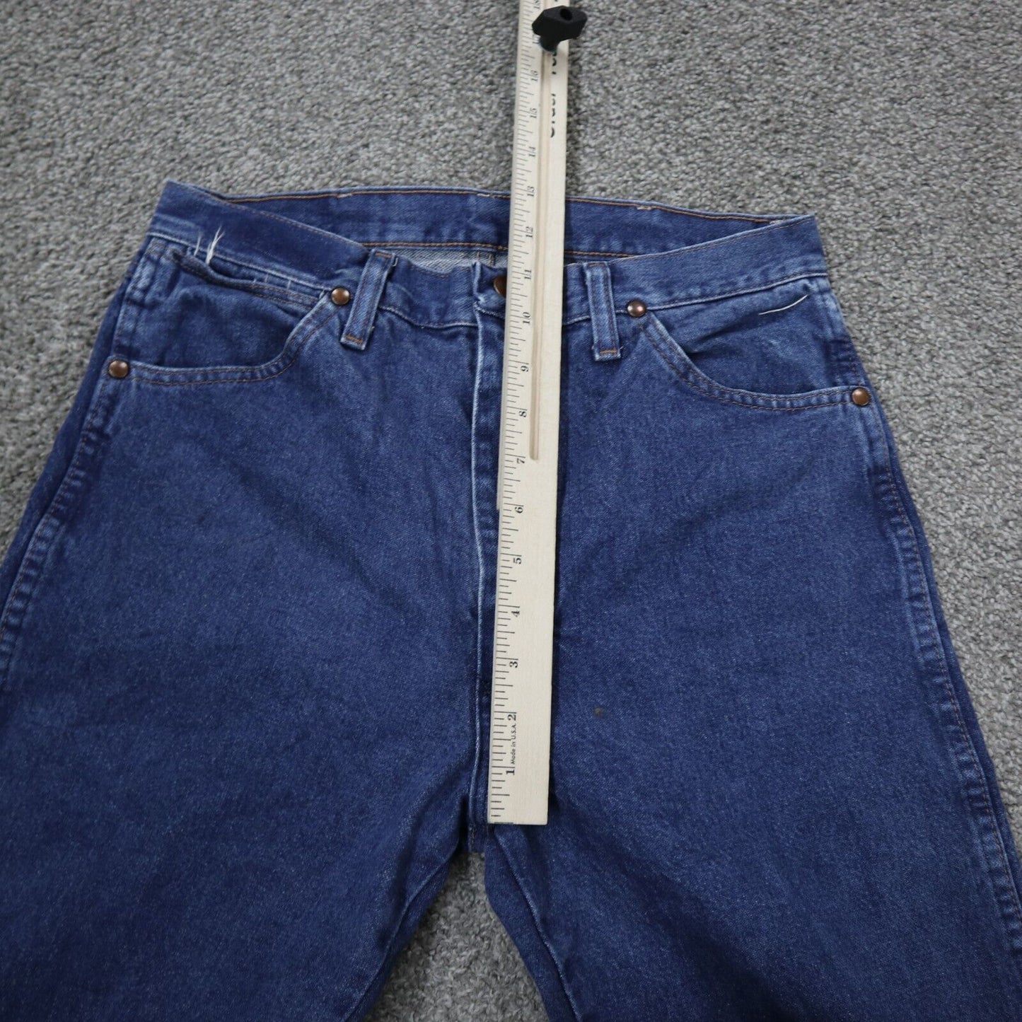Wrangler Mens Jeans Straight Leg Denim 100 Cotton Mid Rise Blue Size W31XL30