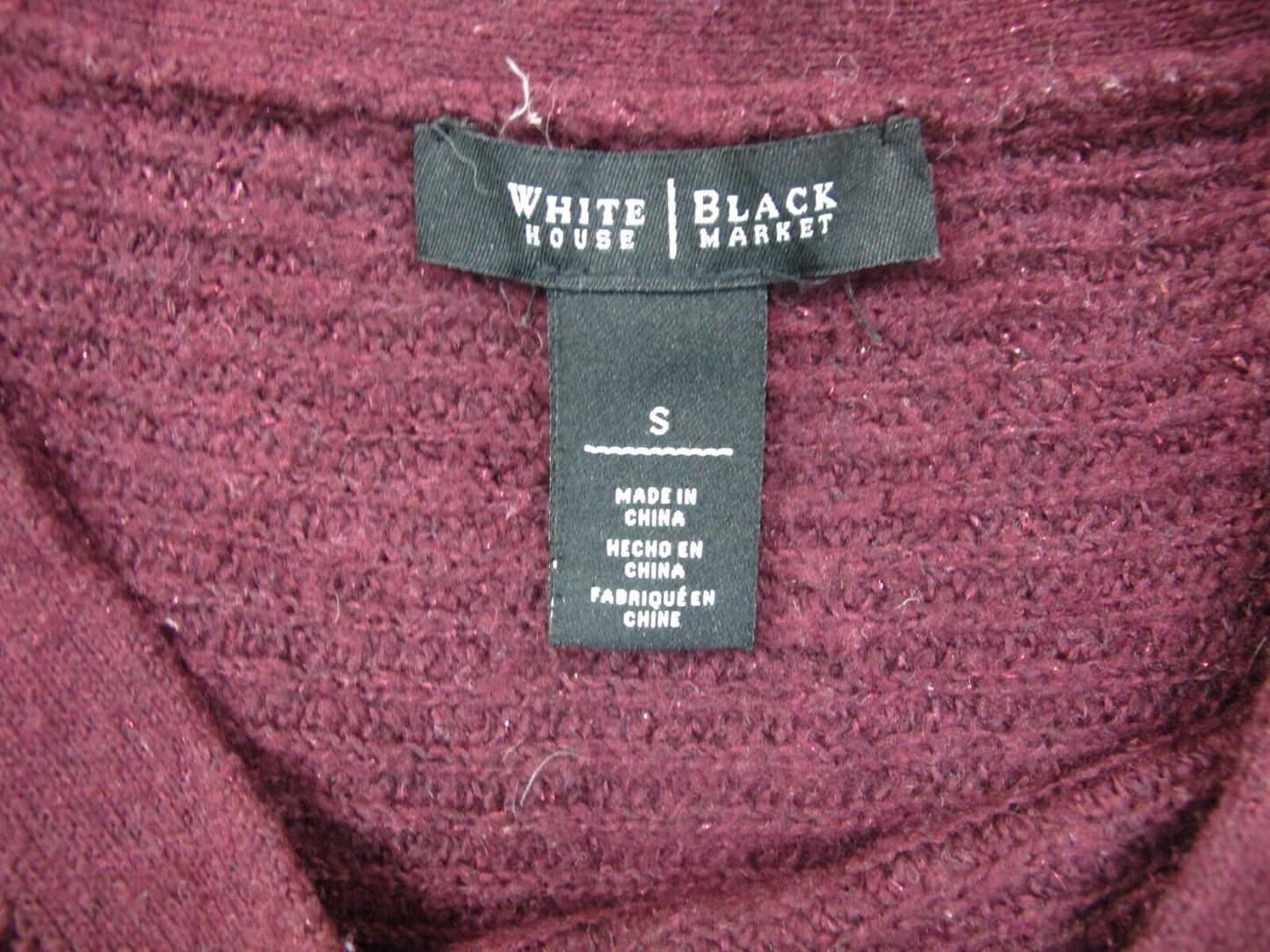 White House Black Market Womens Pullover Sweater Asymmetrical Hem Maroon Size S
