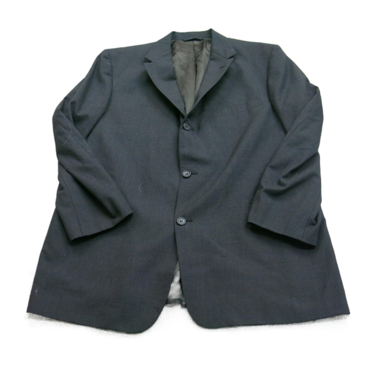 Brooks Brother Mens Blazer Coat Single Breasted 100% Wool Black Size 45 Reg