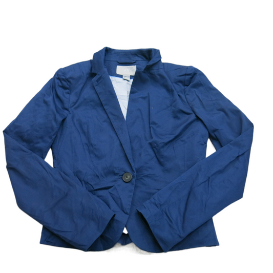 H&M Womens Blazer Coat Long Sleeves Single Breast Collard Pockets Blue Size 6