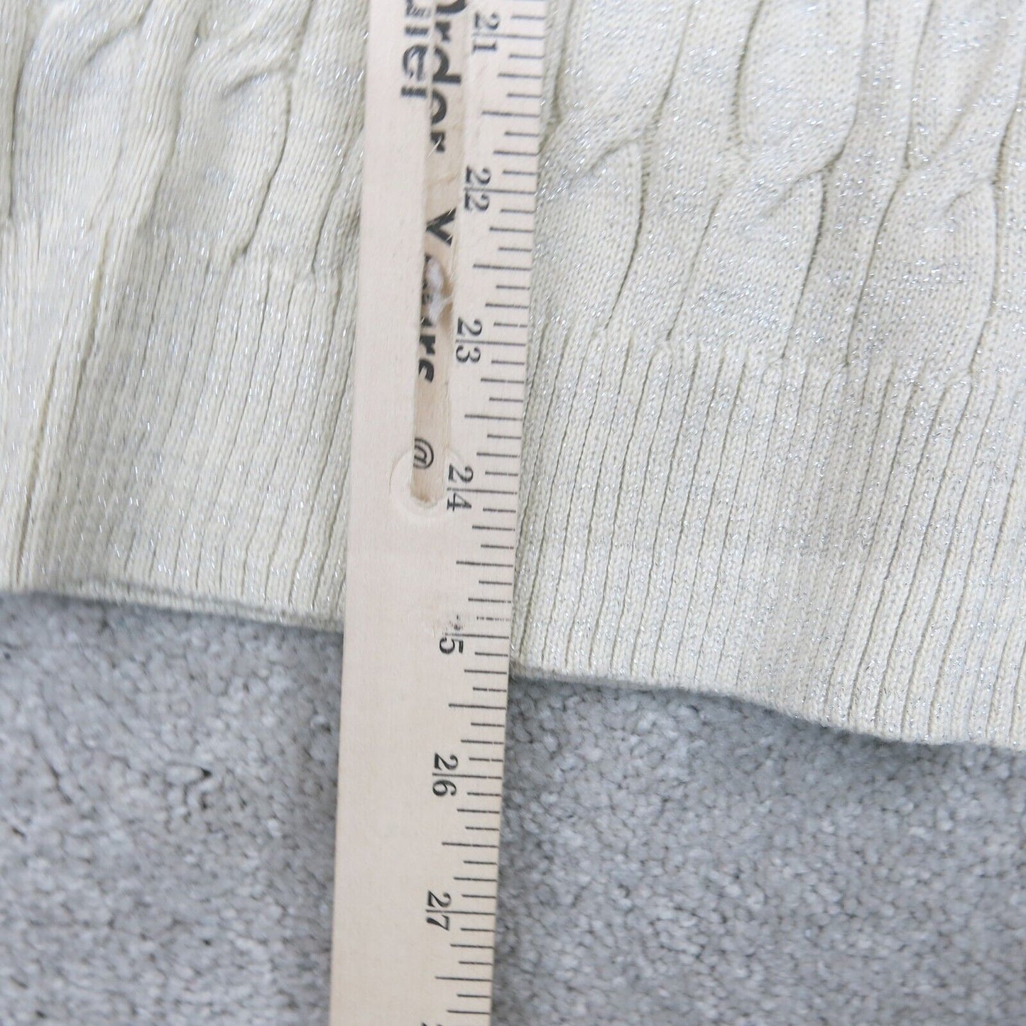 ANN Taylor Loft Womens Pullover Sweater Crew Neck Long Sleeves Ivory Size Medium