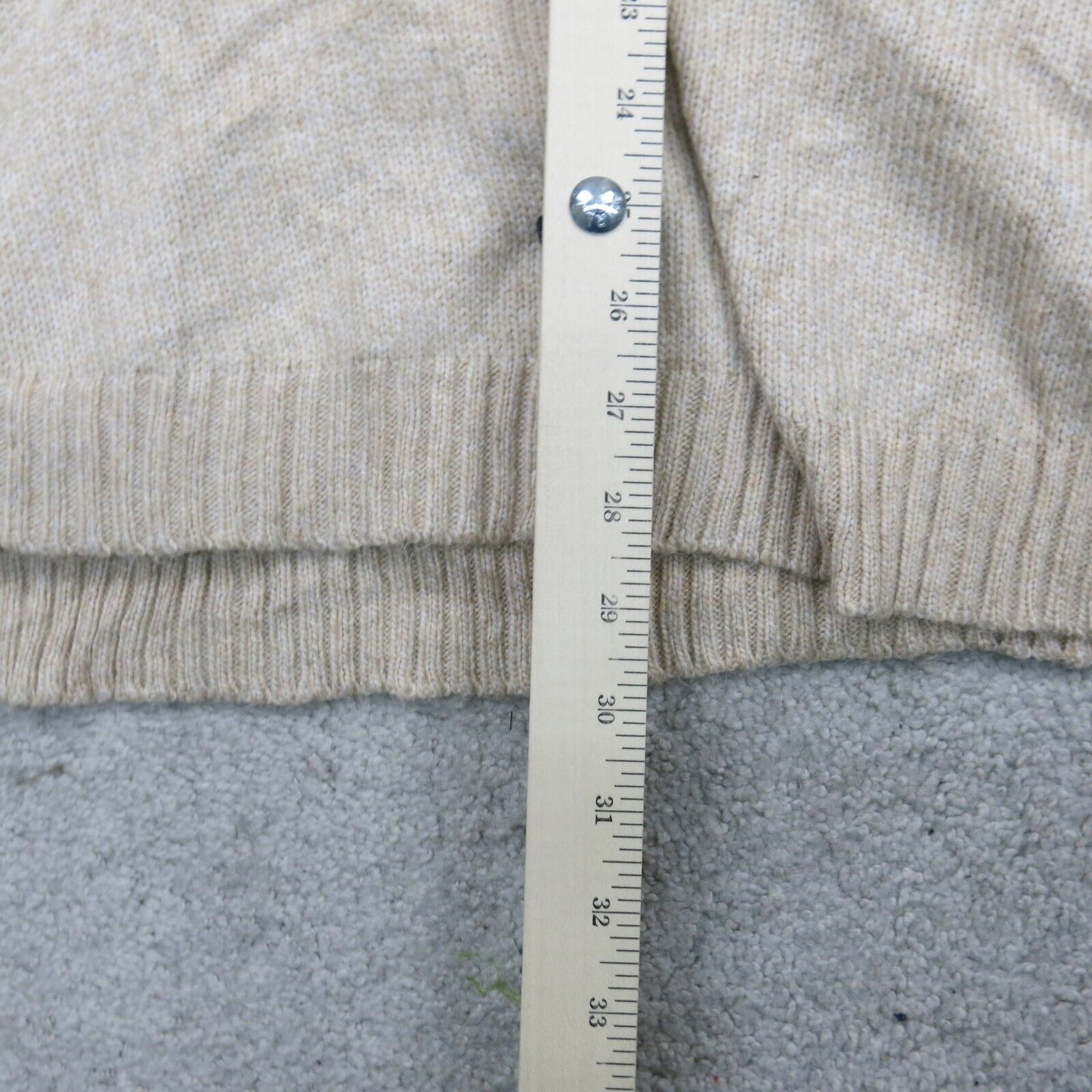 ST Johns Bay Womens Pullover Sweater High Neck Long Sleeves Ivory Size 3X