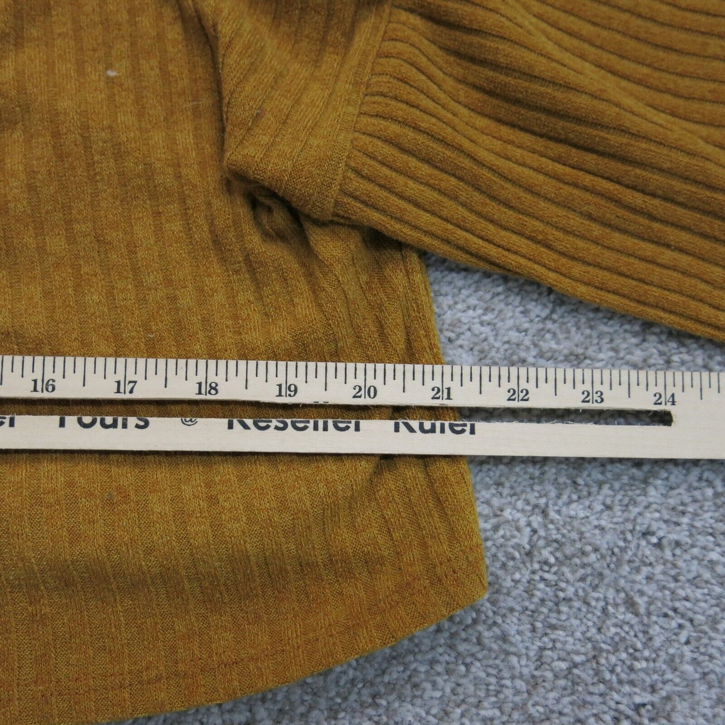 Forever 21 Women Pullover Crop Sweater Knitted Long Sleeve Round Neck Brown SZ L