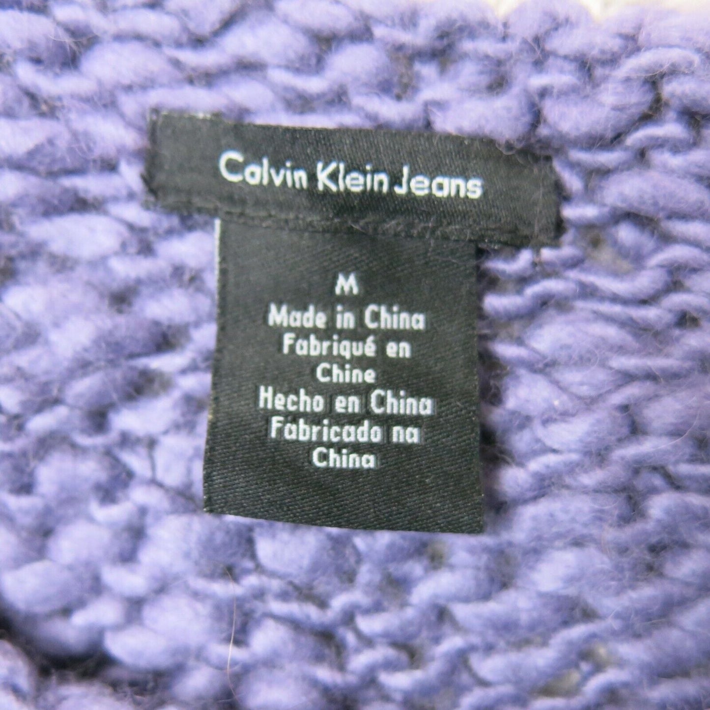 Calvin Klein Womens Pullover Sweater Fit & Flare Crew Neck Purple Size Medium