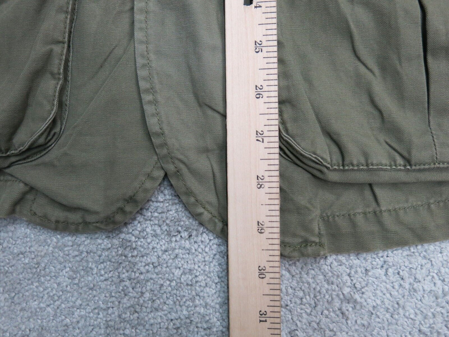 American Eagle Womens Cargo Jacket Three Button Long Sleeve Pockets Green Size M