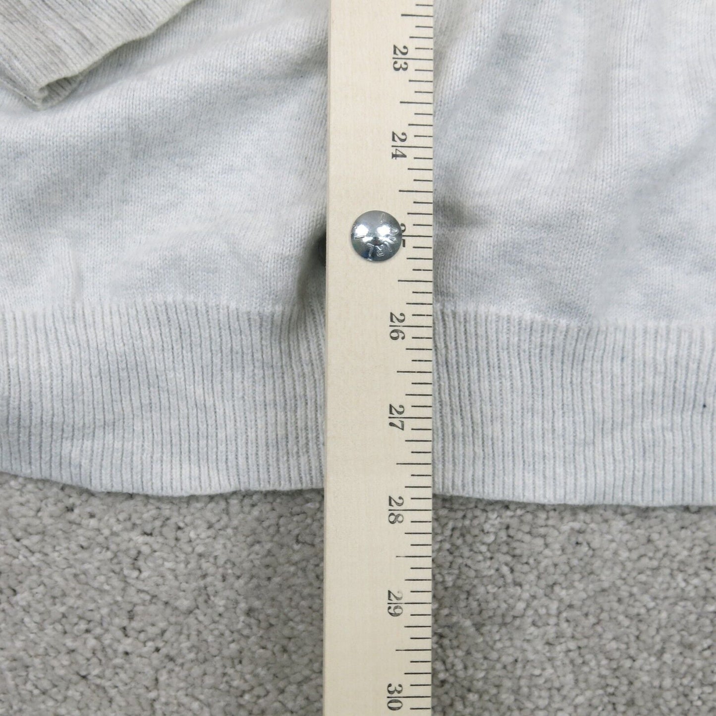 Express Mens Pullover Sweater Mock Neck 1/4 Zip Up Long Sleeves Gray Size Medium