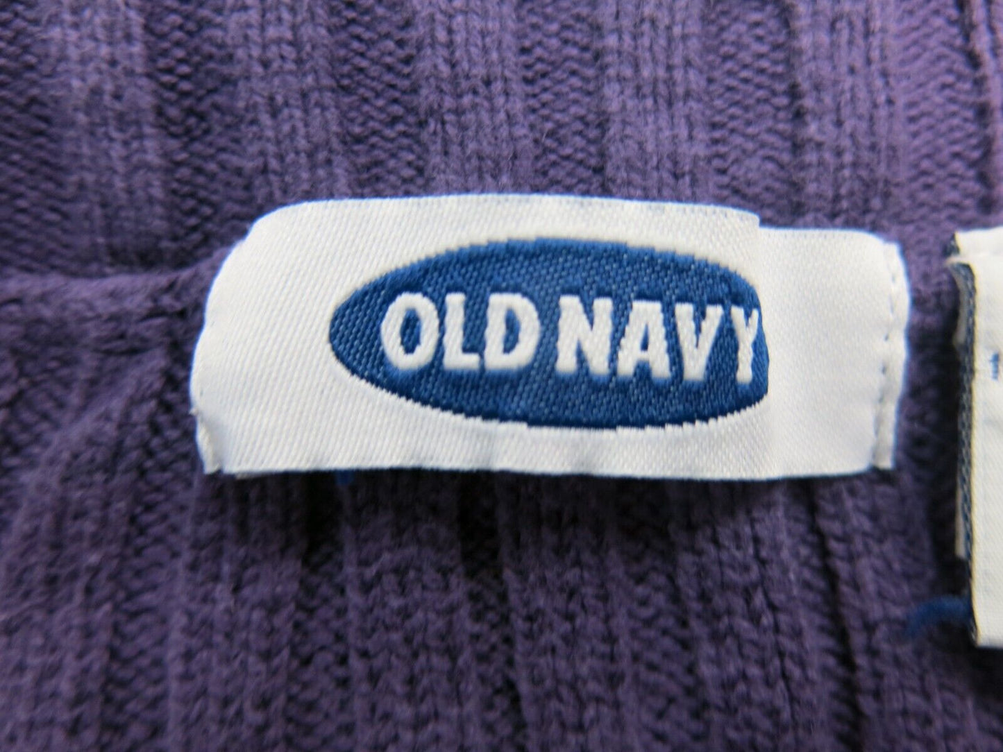 Old Navy Women Knitted Sweater V Neck Long Sleeves 100% Cotton Dark Purple Large