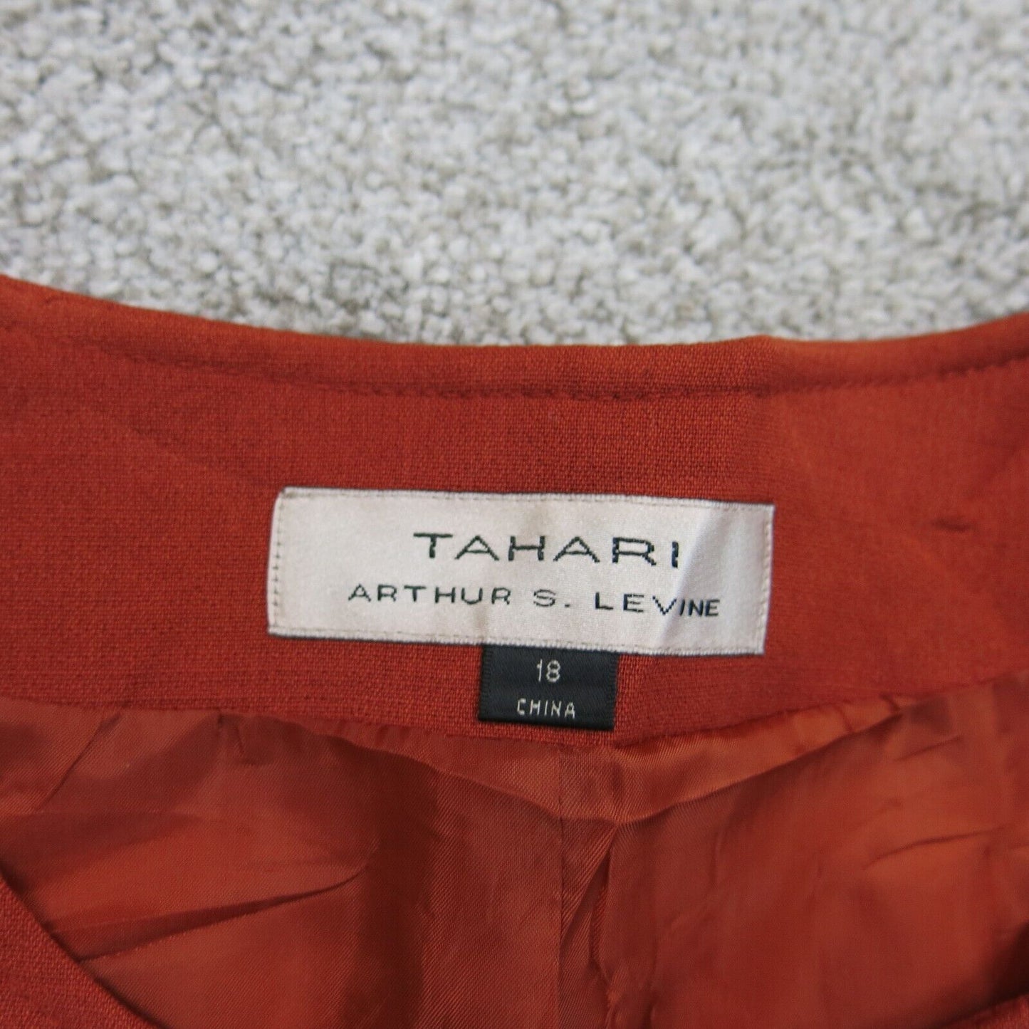 Tahari Womens Scrub Jacket Open Front Long Sleeves Pockets Maroon Size 18