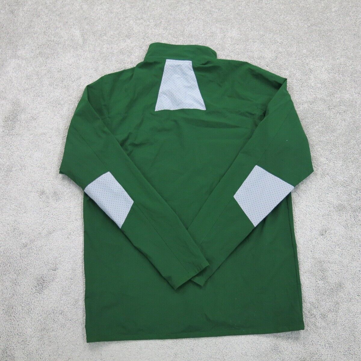 Under Armour Mens Sweater Jacket Full Zip Loose Fit Mock Neck Logo Green Medium