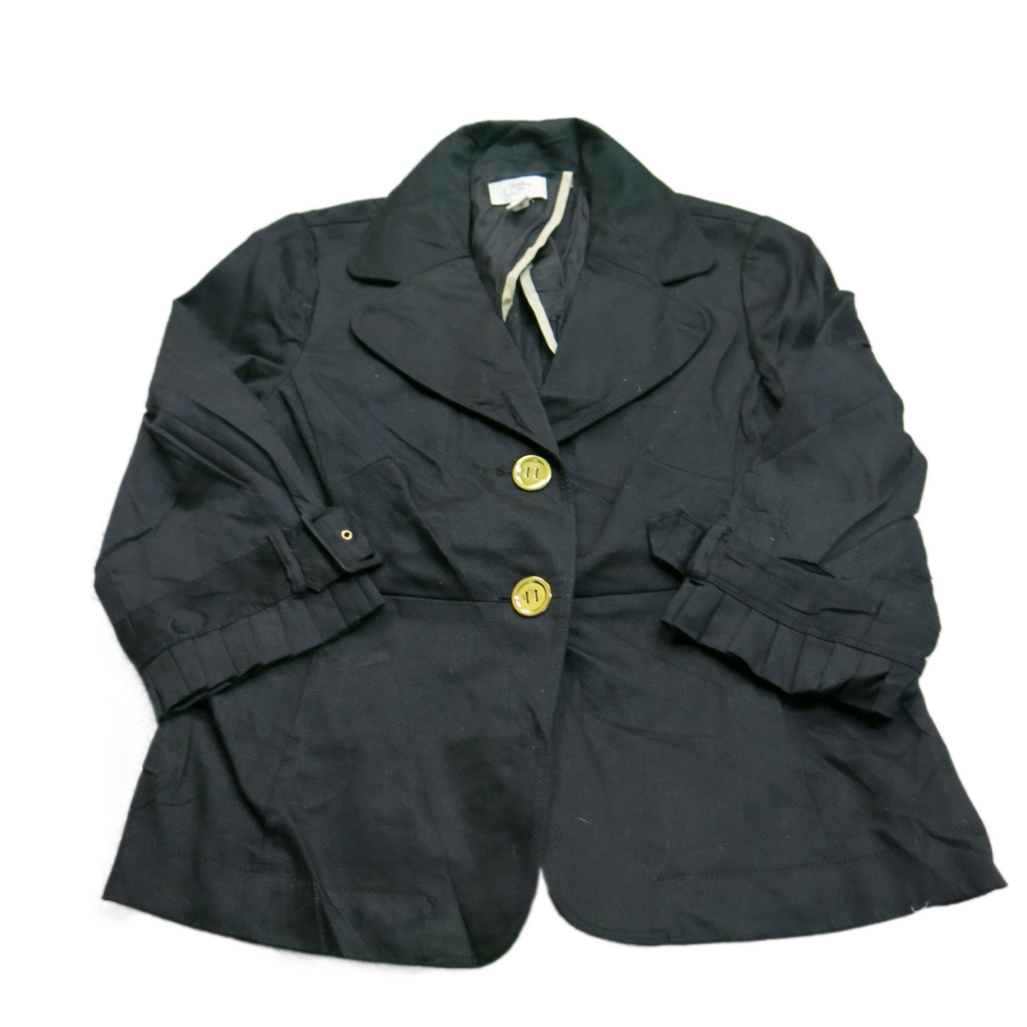 Ann Taylor Loft Womens Blazer Coat Single Breasted Long Sleeve Pockets Black 12