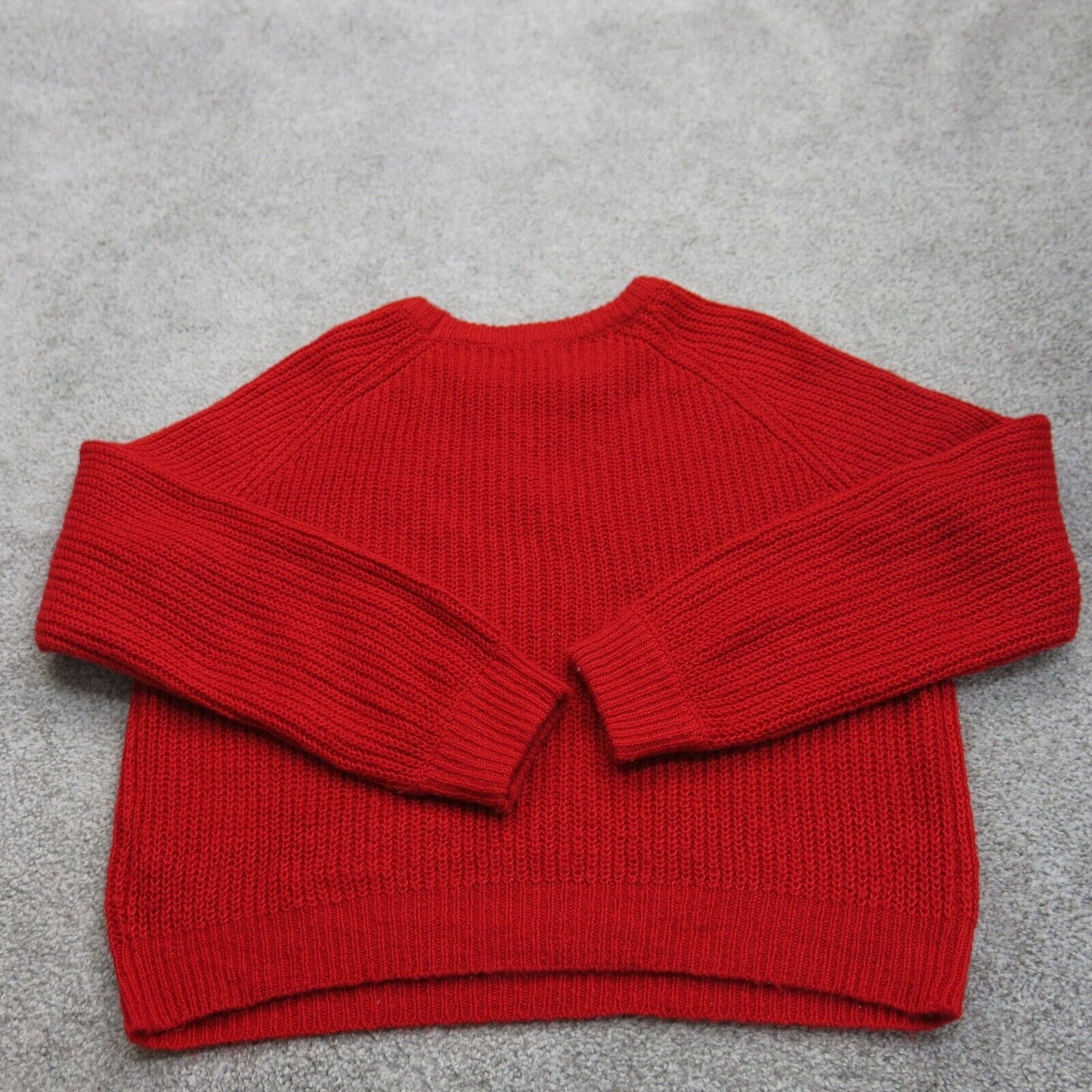 Forever 21 Womens Pullover Knitted Sweater Crew Neck Long Sleeve Red Size Medium