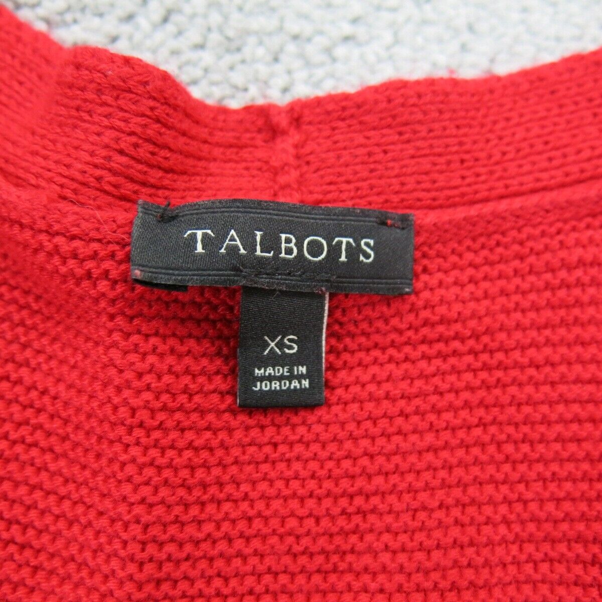 Talbots Womens Pullover Sweater Knitted V  Neck Long Sleeves Red Size X Small