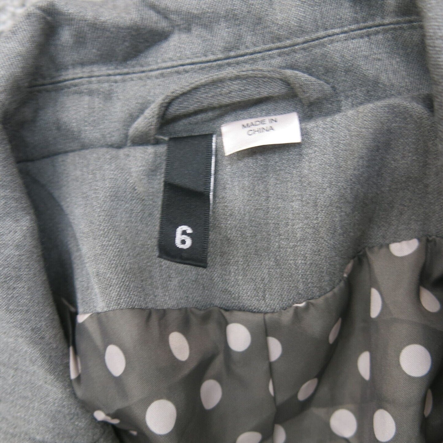 Divided H&M Womens Crop Blazer Coat Single Breasted Long Sleeve Pocket Gray SZ 6