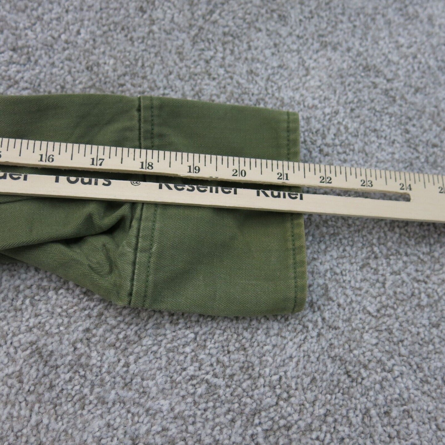 Massimo Womens Denim Jacket Long Sleeve Front  Button 100% Cotton Green Size S