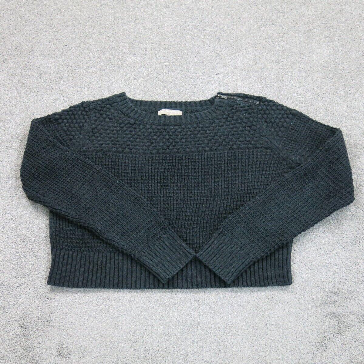 Banana Republic Womens Sweater Knitted Crew Neck Long Sleeves Black Size Large