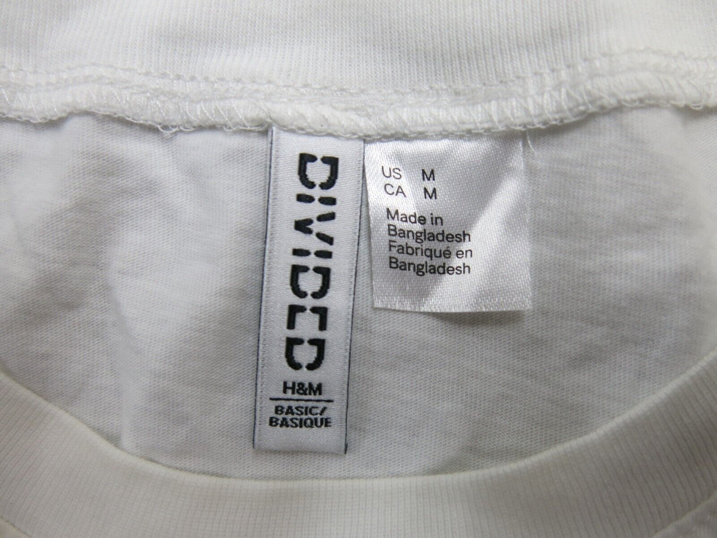 Divided by H&M Womens Cropped Blouse Top Short Sleeves Crew Neck White SZ Medium