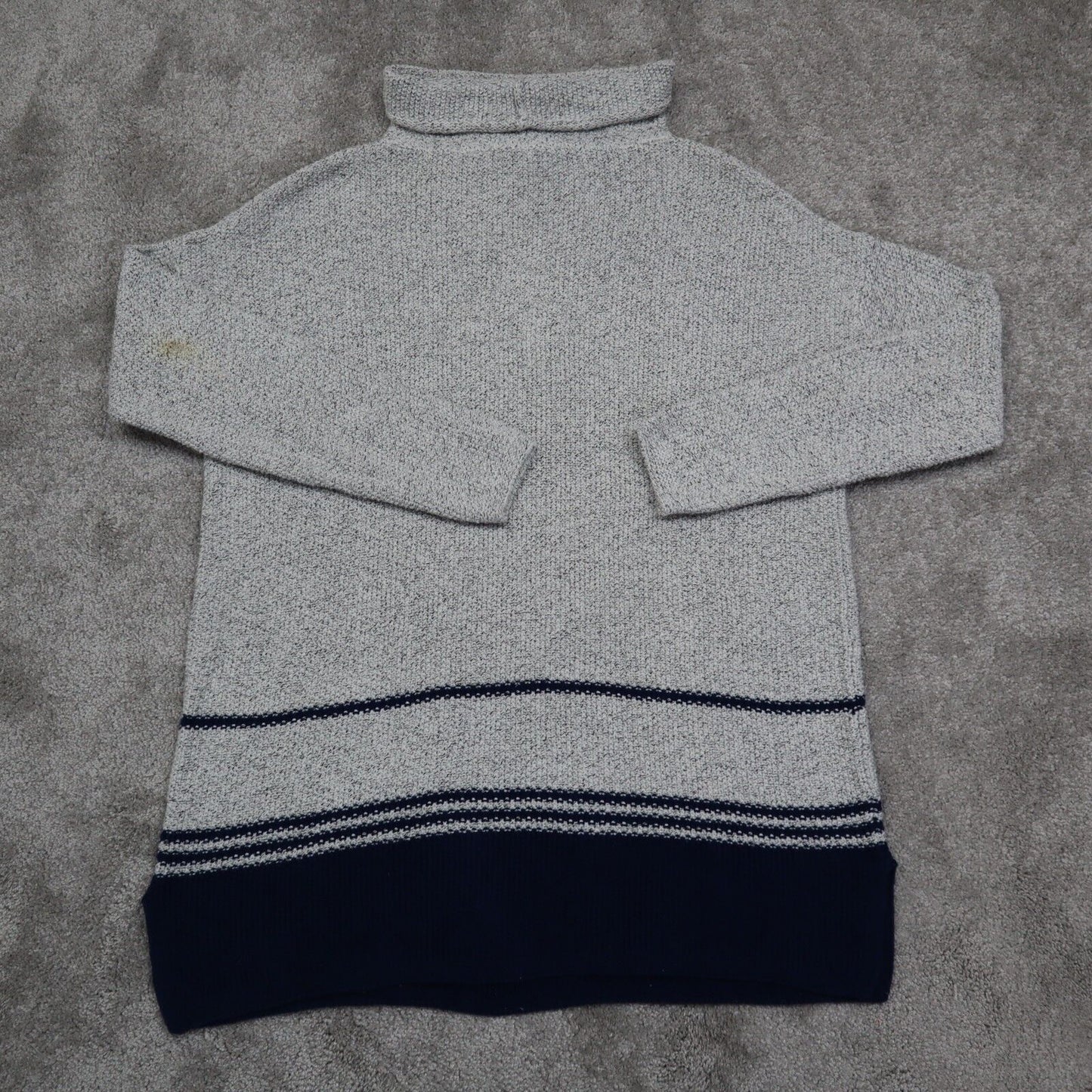 J. Jill Mens Pullover Knitted Sweater Long Sleeves High Neck Gray Blue Size XS
