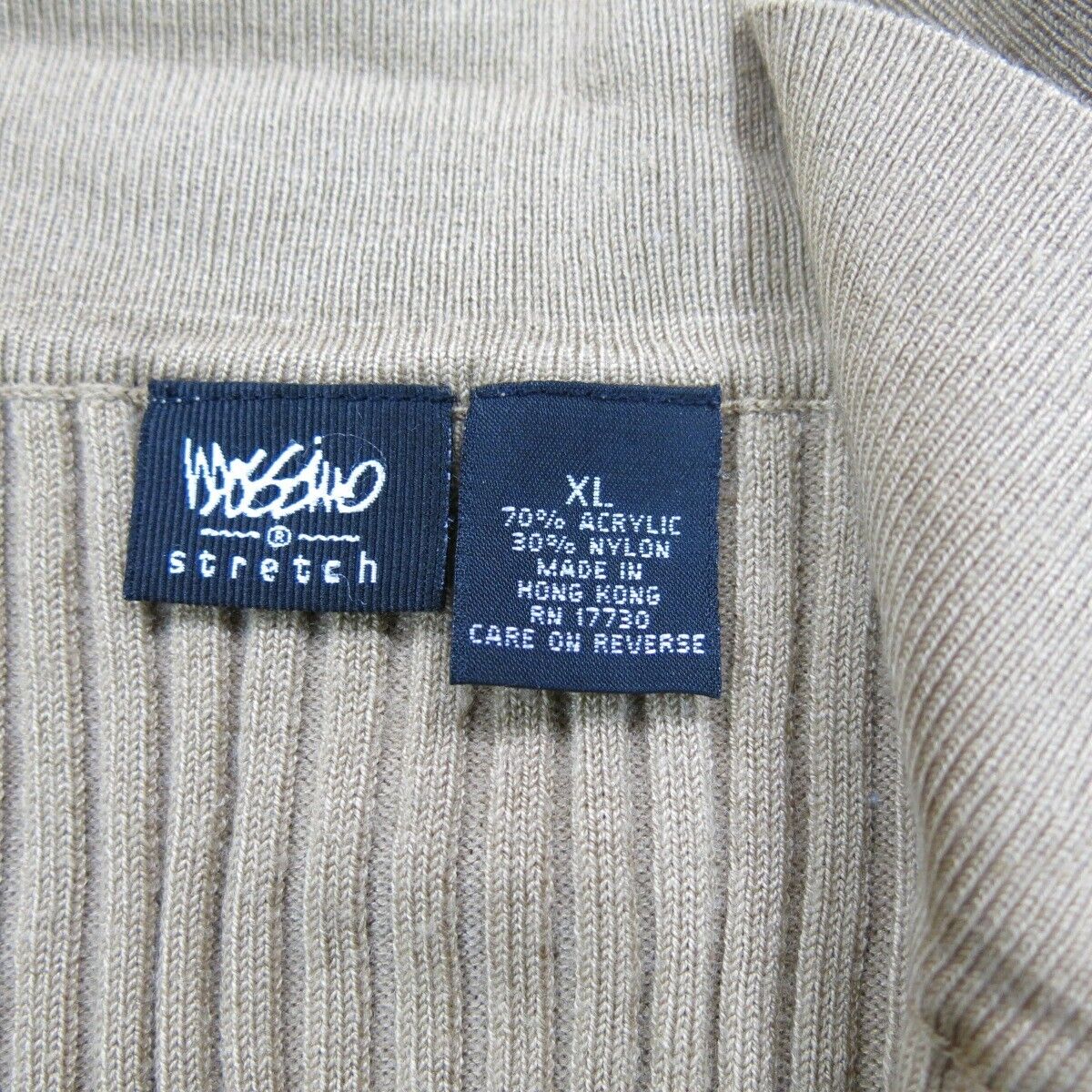 Mossimo Mens Sweater Knitted Long Sleeve Collared Neck Light Brown Size X Large
