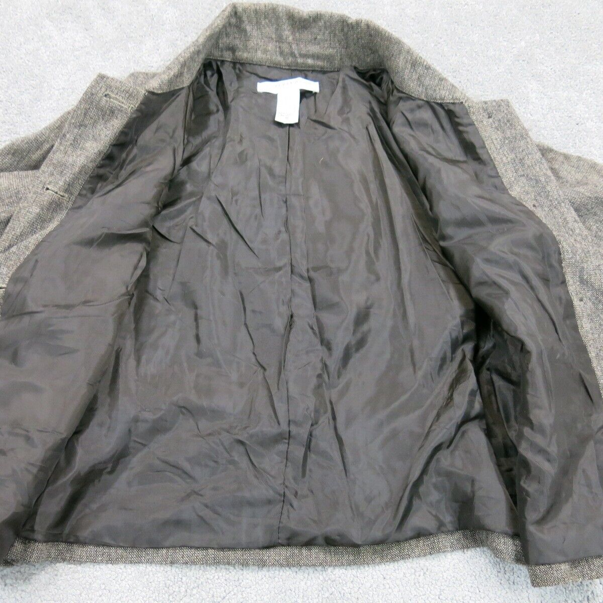 Geoffrey Beene Sport Womens Blazer Coat Tie Waist Long Sleeves Gray Brown SZ 10
