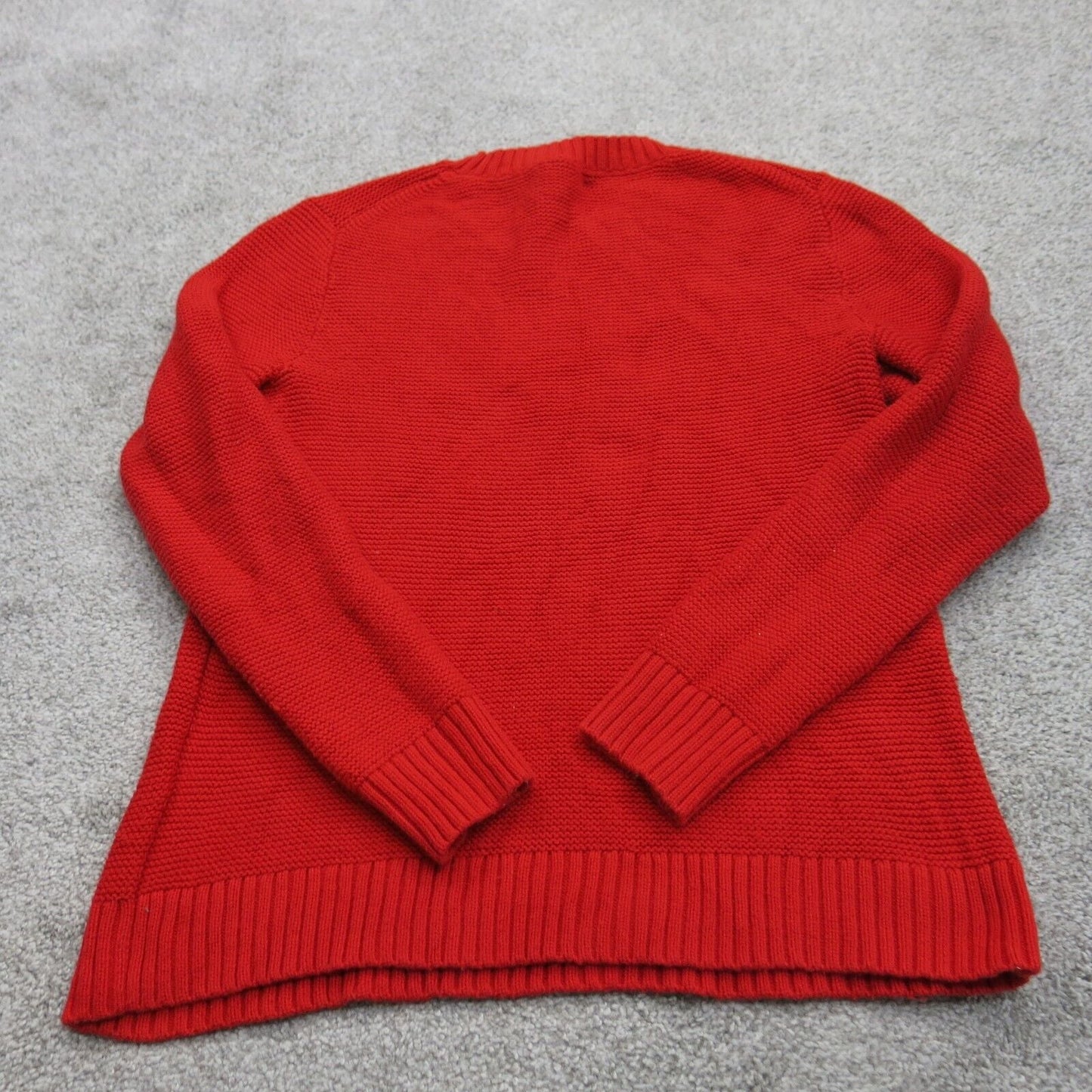 J. Crew Womens Knitted Sweater Top Crew Neck Long Sleeves Solid Red Size Small