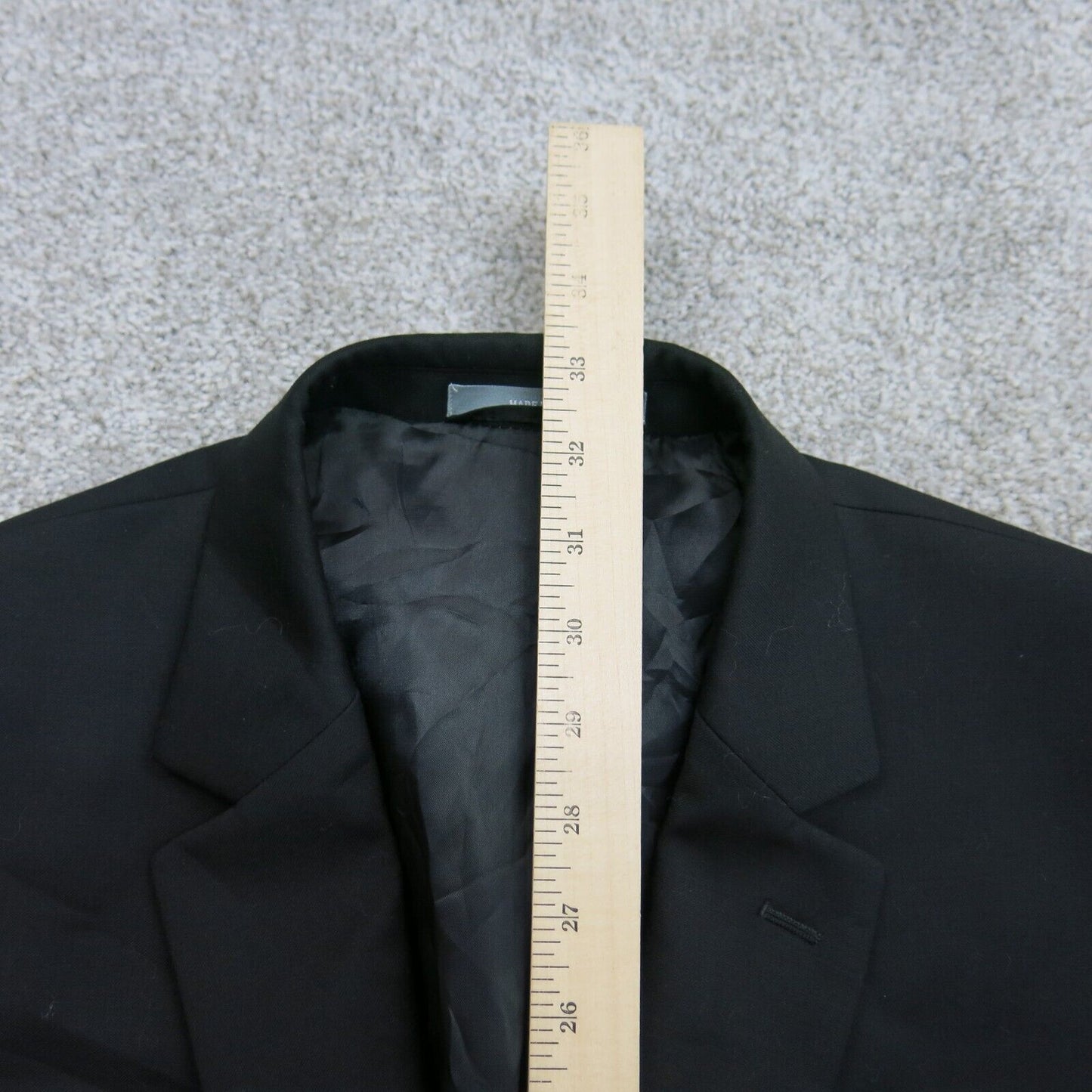 Michael Kors Mens Blazer Coat Single Breasted 100% Wool Long Sleeve Black SZ 42R