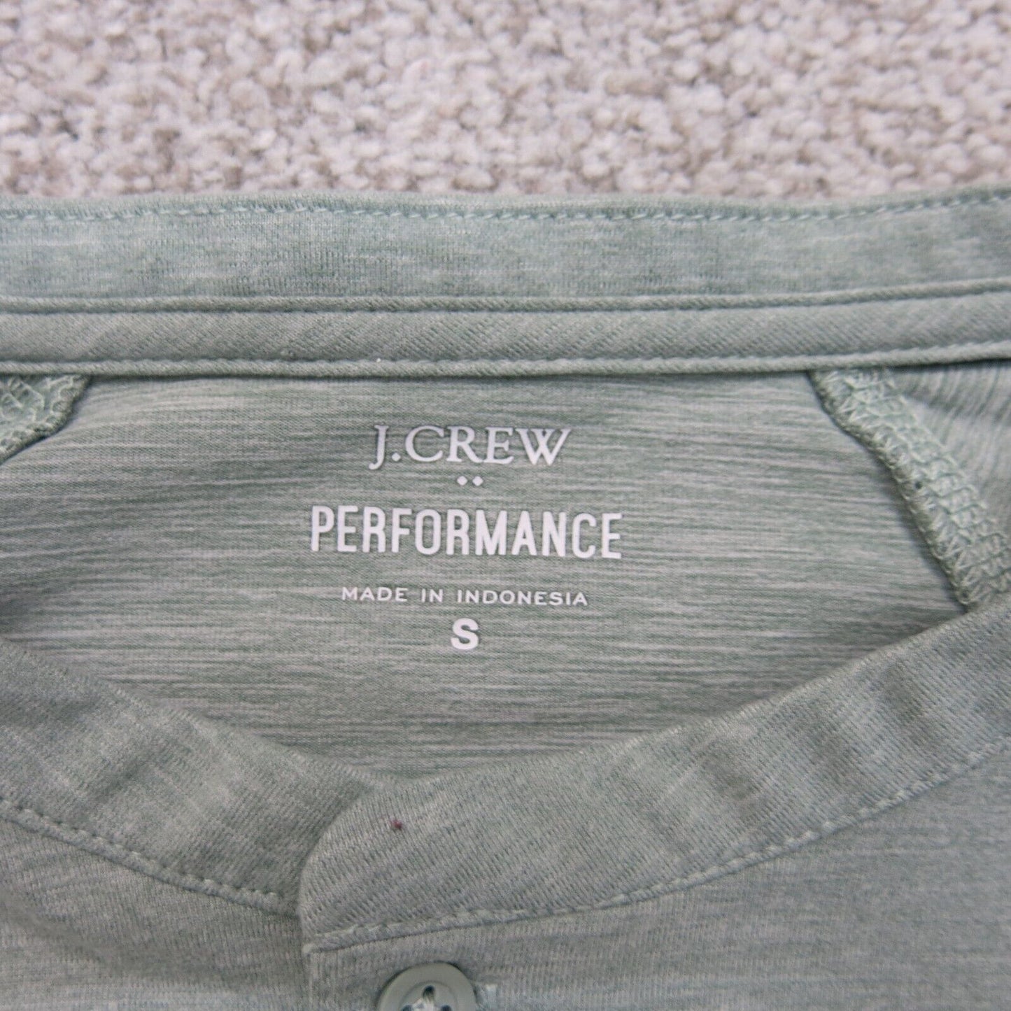 J. Crew Mens Performance T Shirt Short Sleeves Henley Neck Clay Gray Size Small