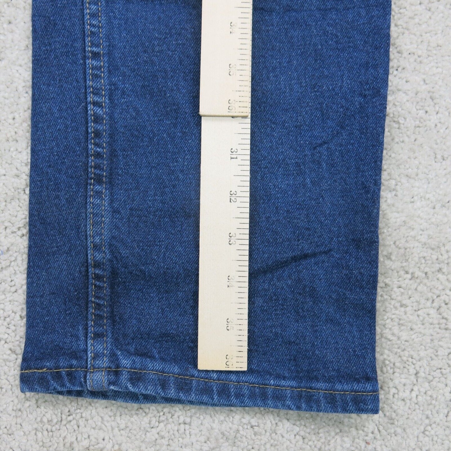 Wrangler Mens Jeans Straight Leg Denim Mid Rise 5 Pockets Blue Size W36XL32